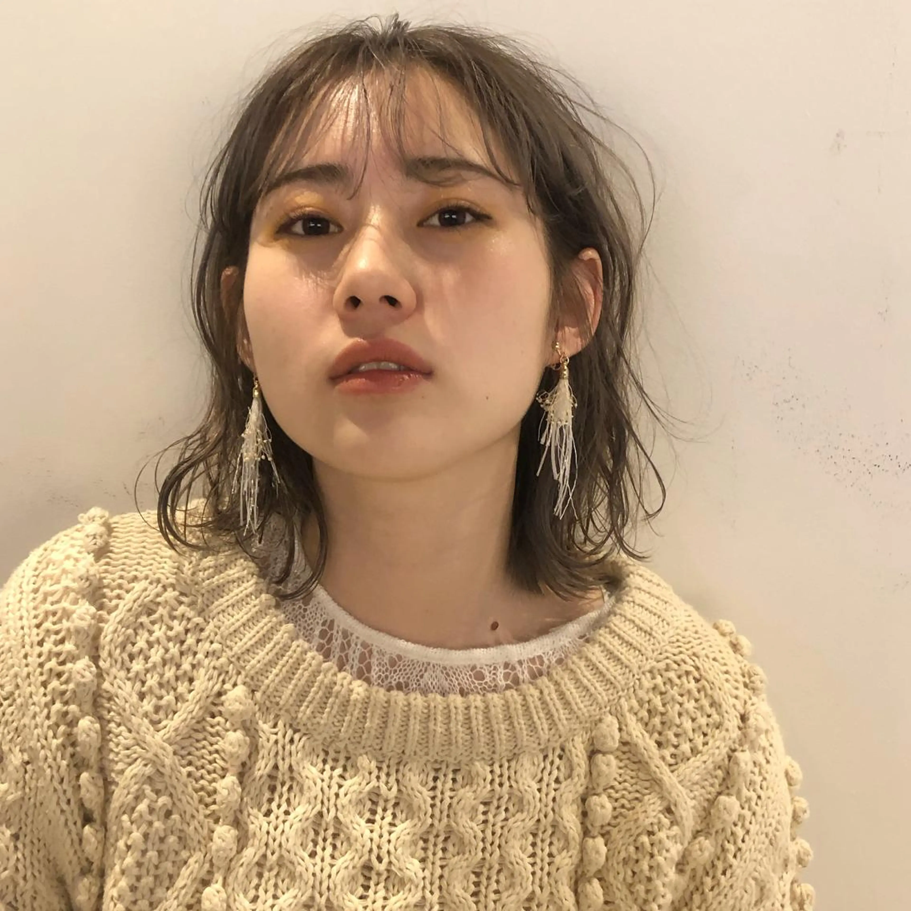 ミディアム カラー ベージュカラー ヘアカラー hono/ボブ/ ハイトーン/ベージュのヘアスタイル