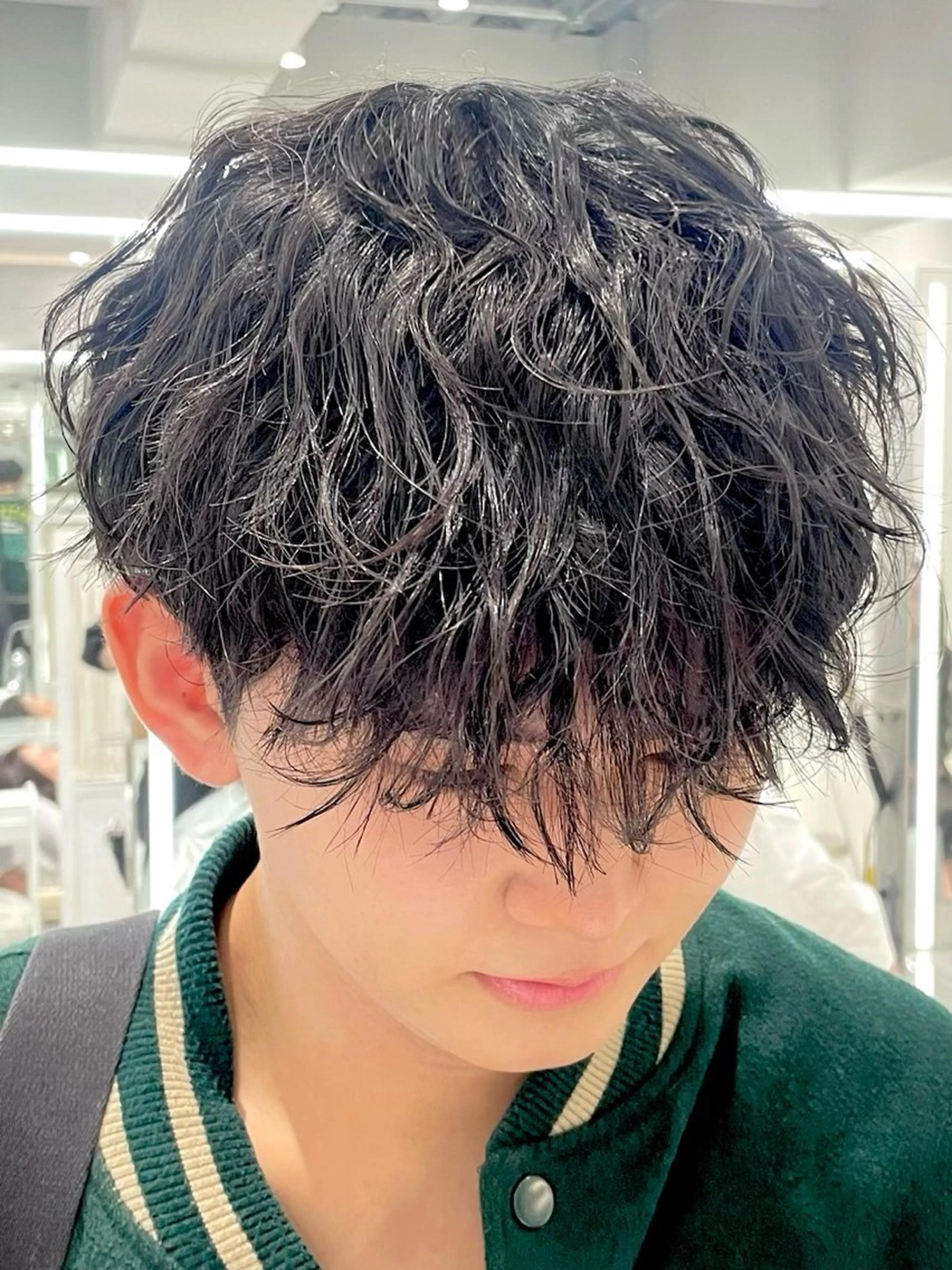 ショート メンズ マッシュ メンズパーマ カット センターパート/ マッシュ 小野 樹のヘアスタイル