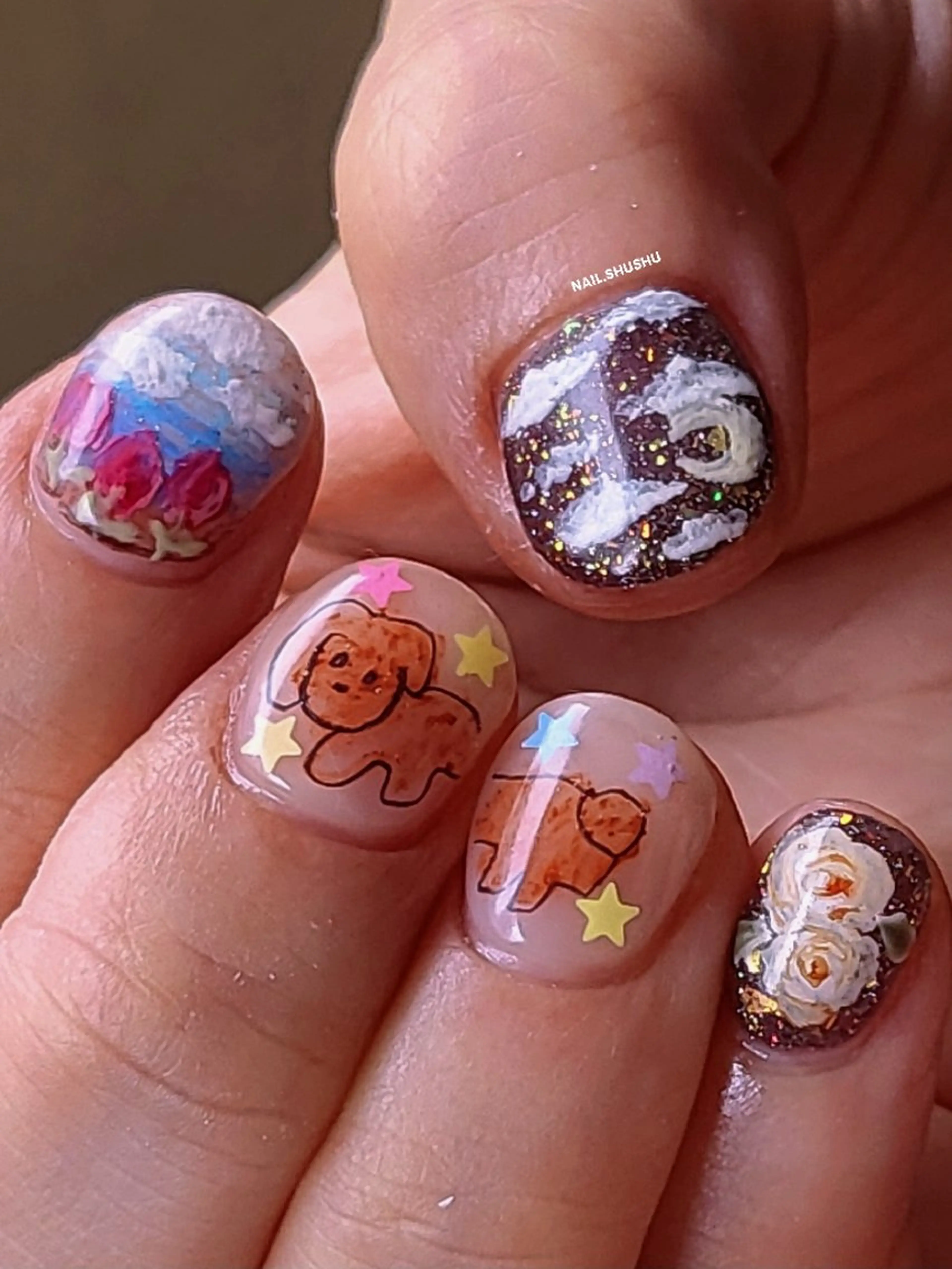 ネイル ハンドネイル 3dパーツ/流行り 👧shushu❤️のネイルデザイン
