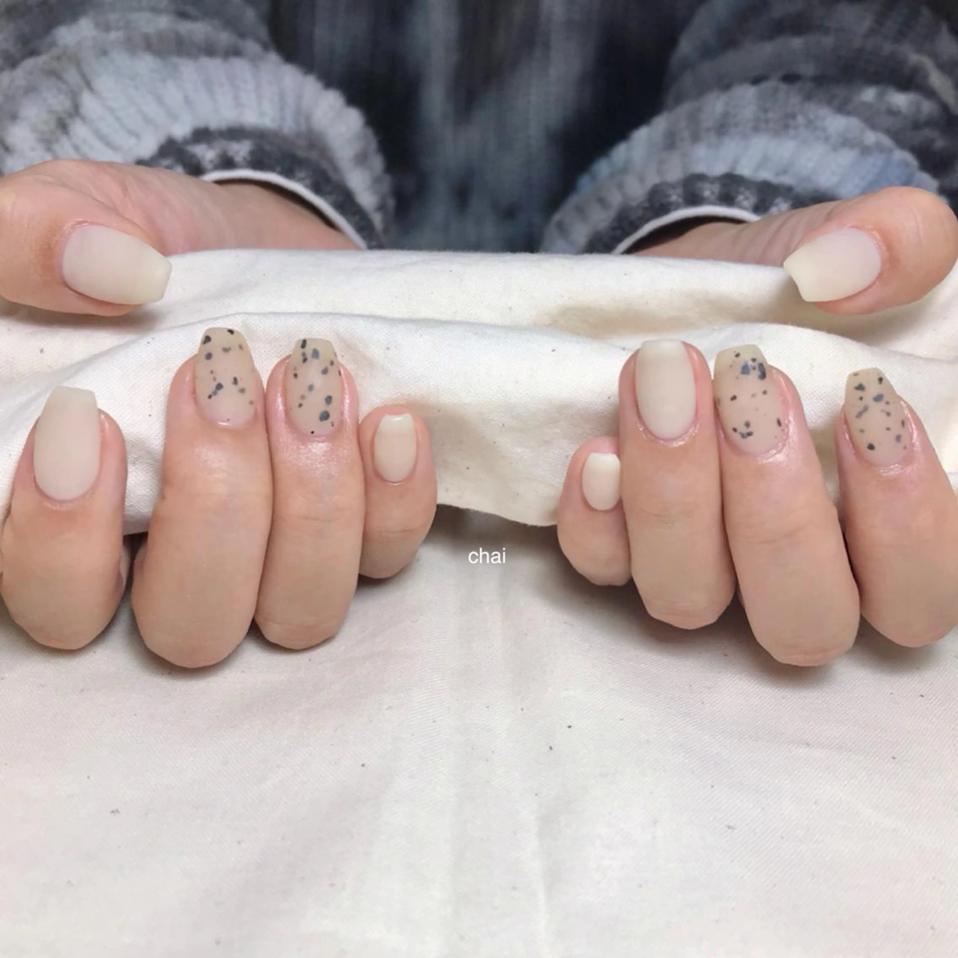 ネイル マットネイル ハンドネイル 💅chainail _aiのネイルデザイン