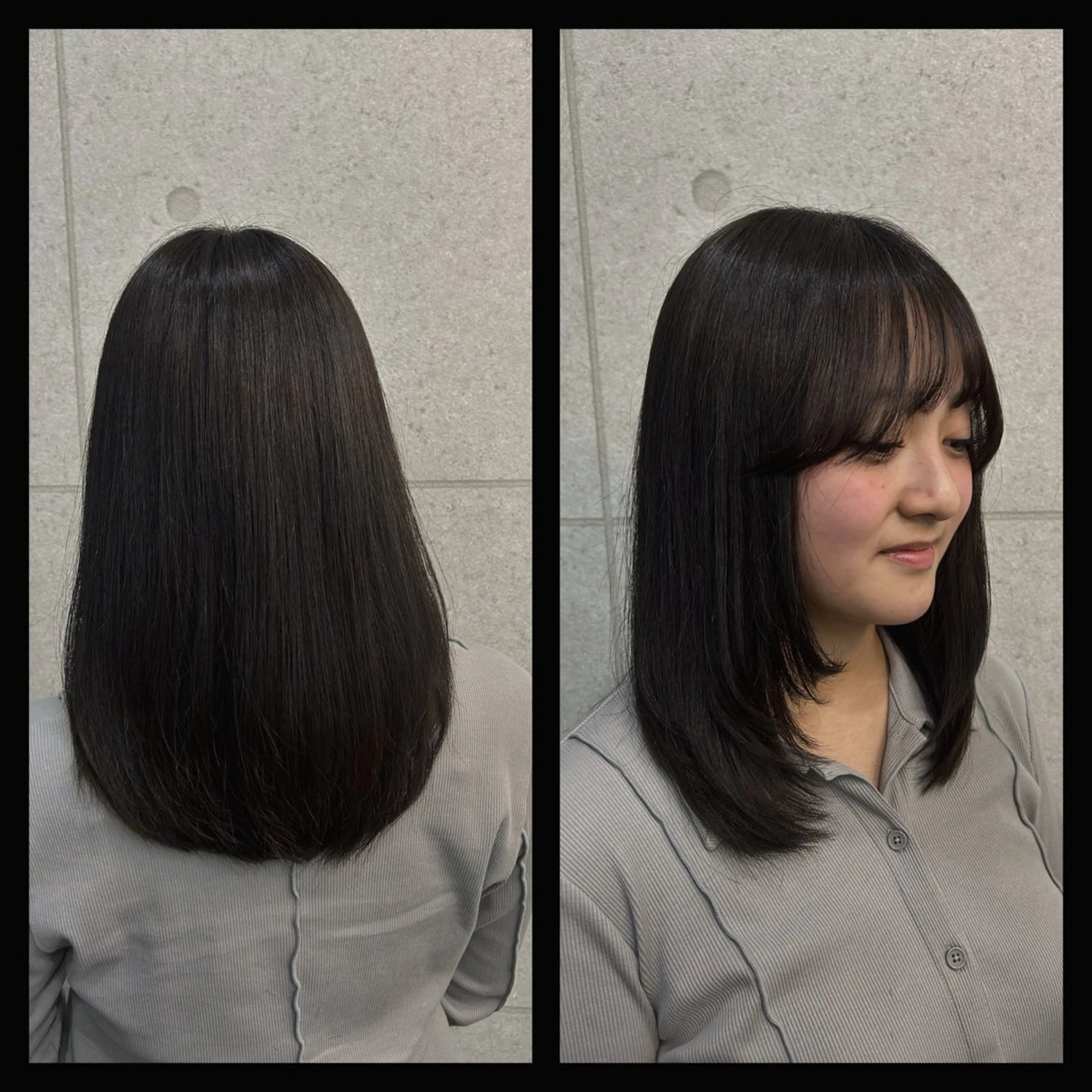 セミロング 顔まわりレイヤー 顔周りカット レイヤーカット ♠️Anli♠️ KOTA🐈‍⬛のヘアスタイル