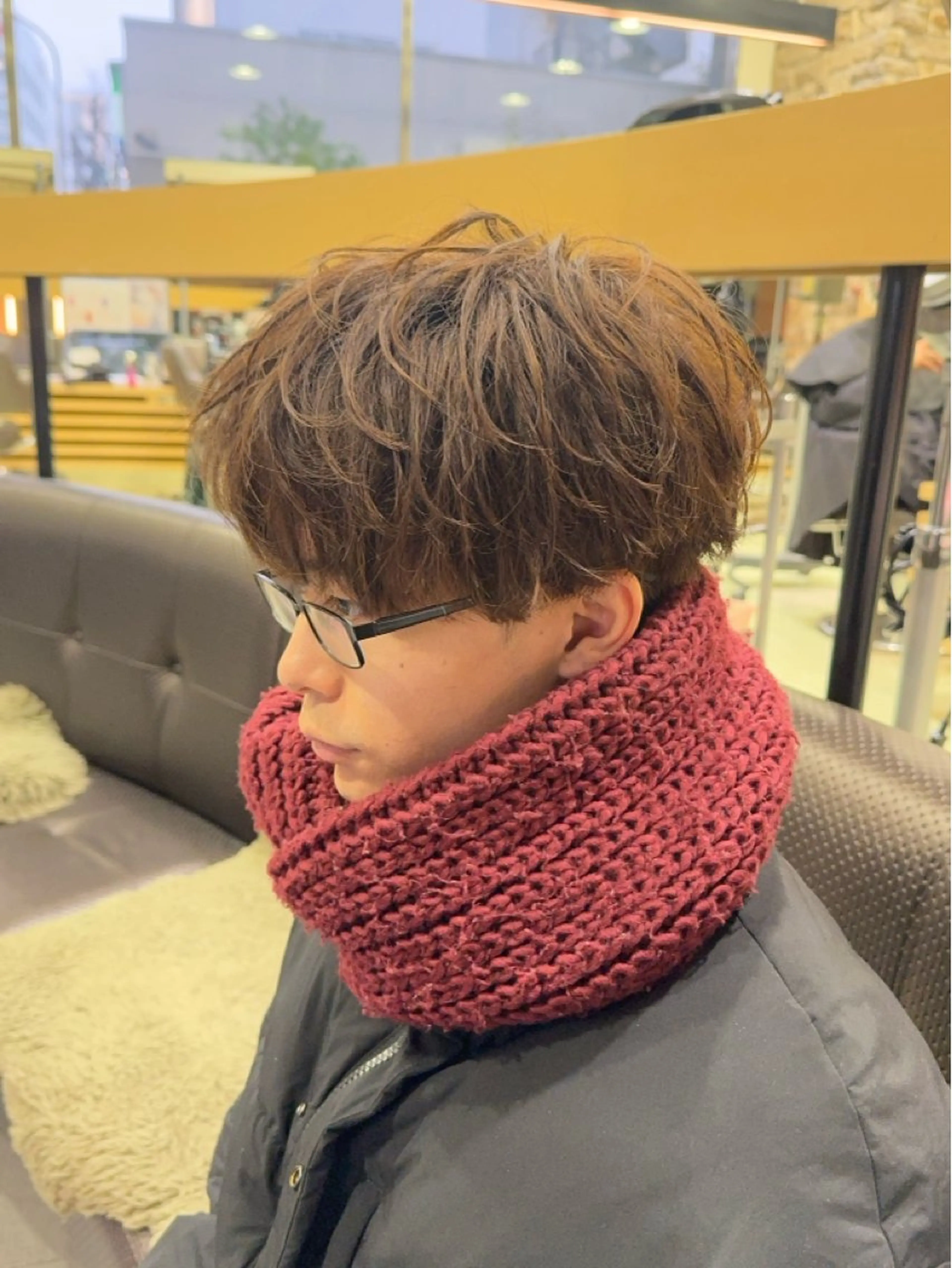 カラー メンズ レイヤー/センター パート/坂本翔のヘアスタイル