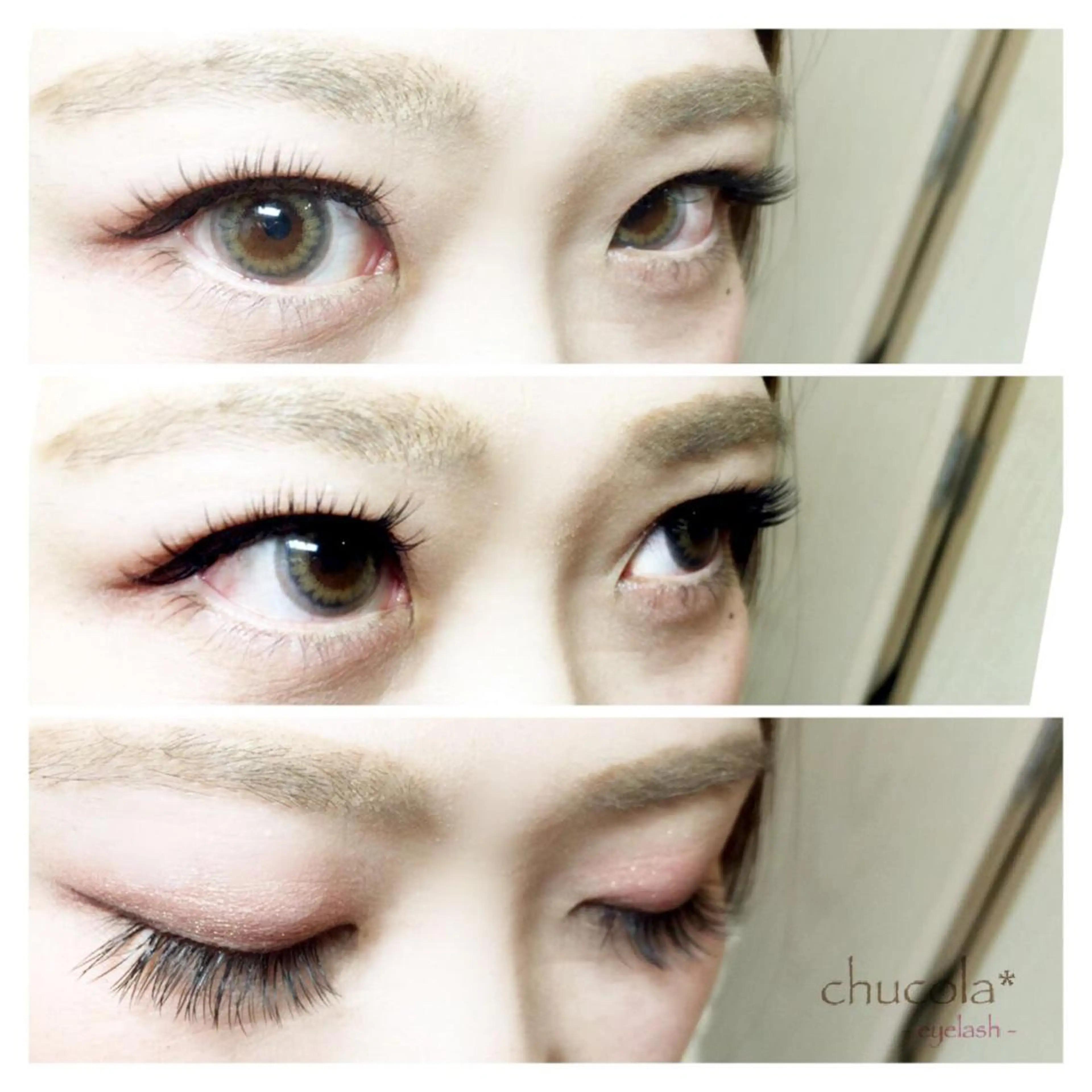 マツエク・マツパ フラットラッシュ Jカール 目尻長め chucola *のマツエク・マツパデザイン