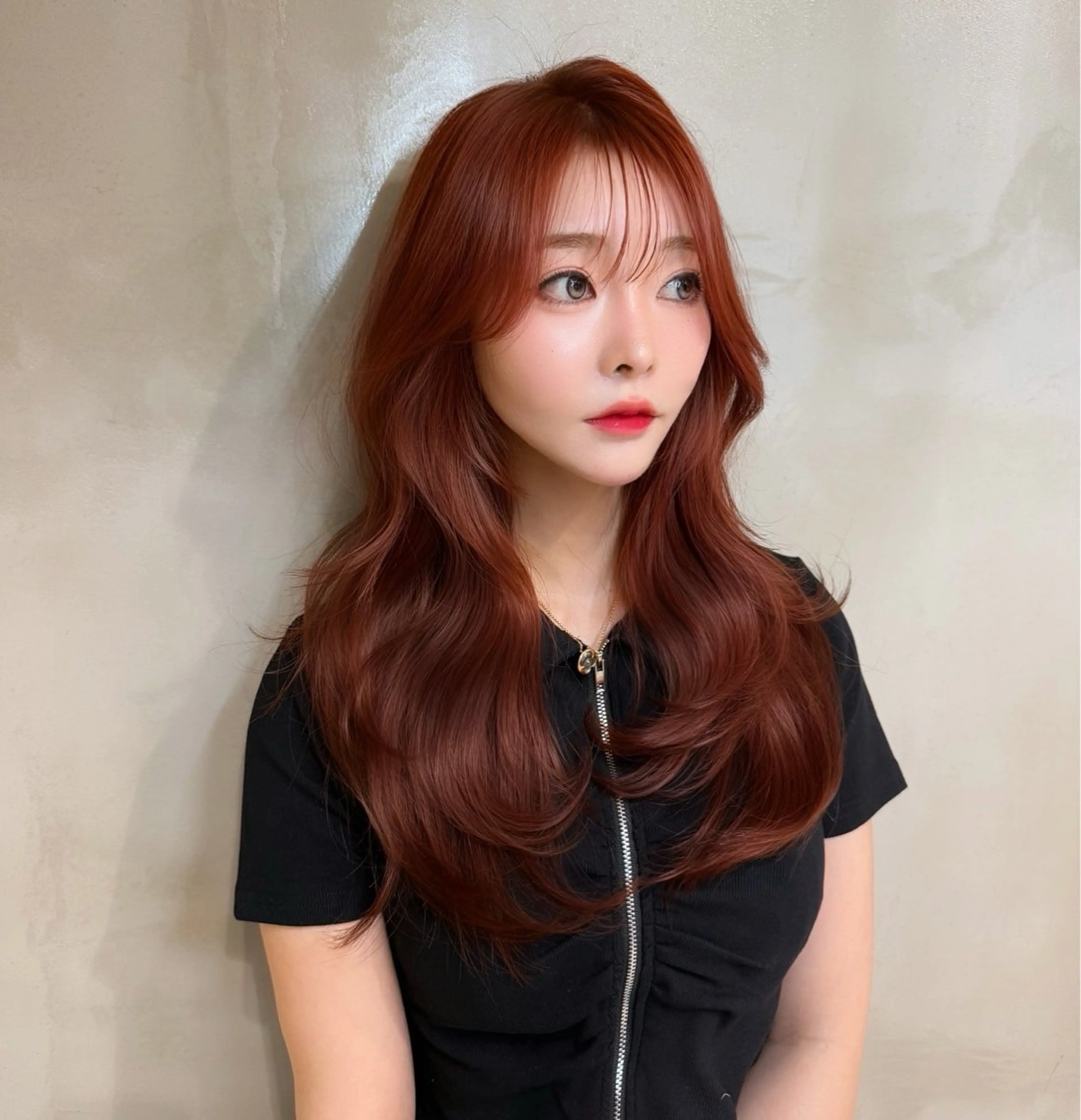 ロング カット ヘアカラー 韓国ヘア🇰🇷 YURIYAのヘアスタイル