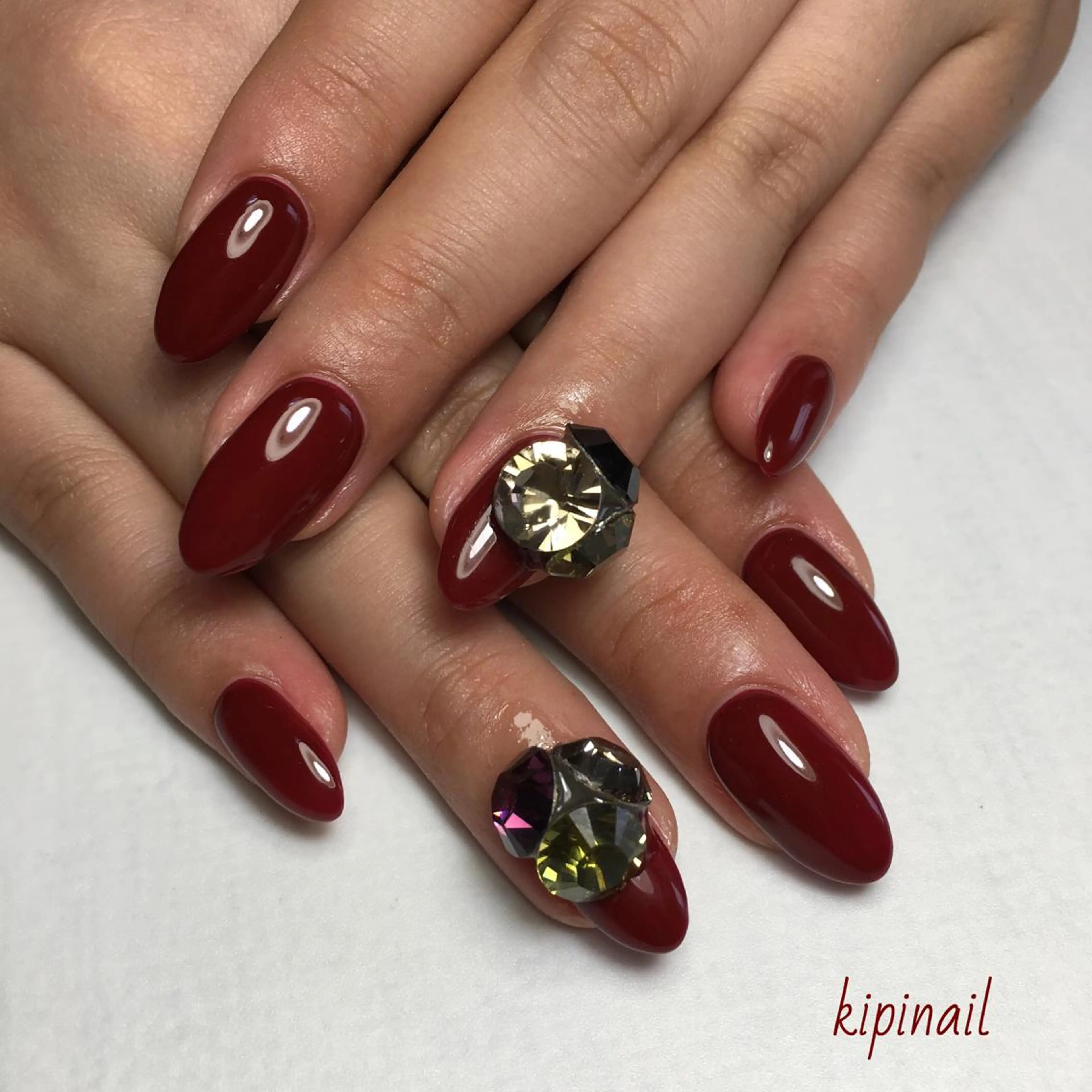 ネイル ストーンネイル kipinail 川﨑えりかのネイルデザイン