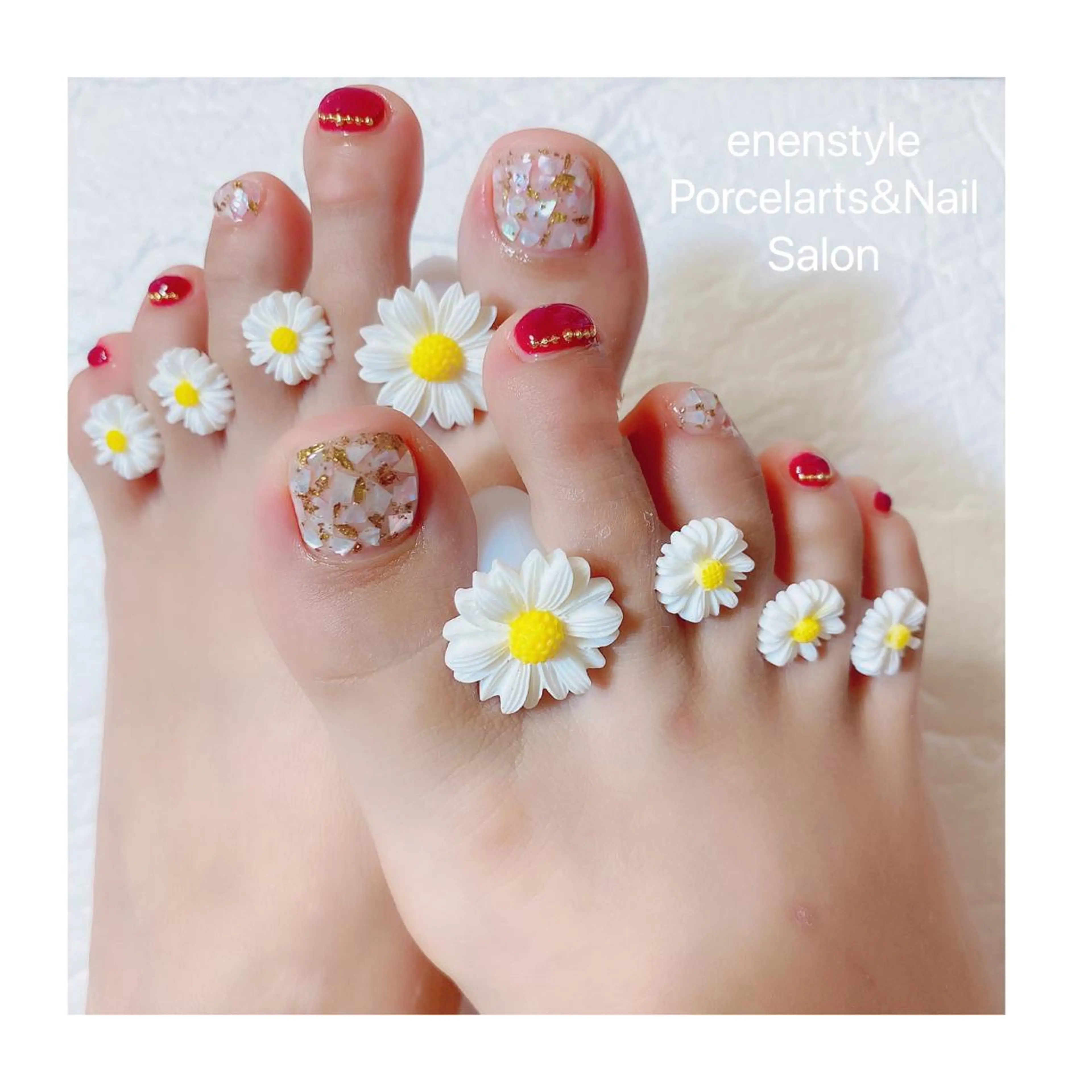 ショート ネイル ハンドネイル フットネイル 👑enen style👑のネイルデザイン