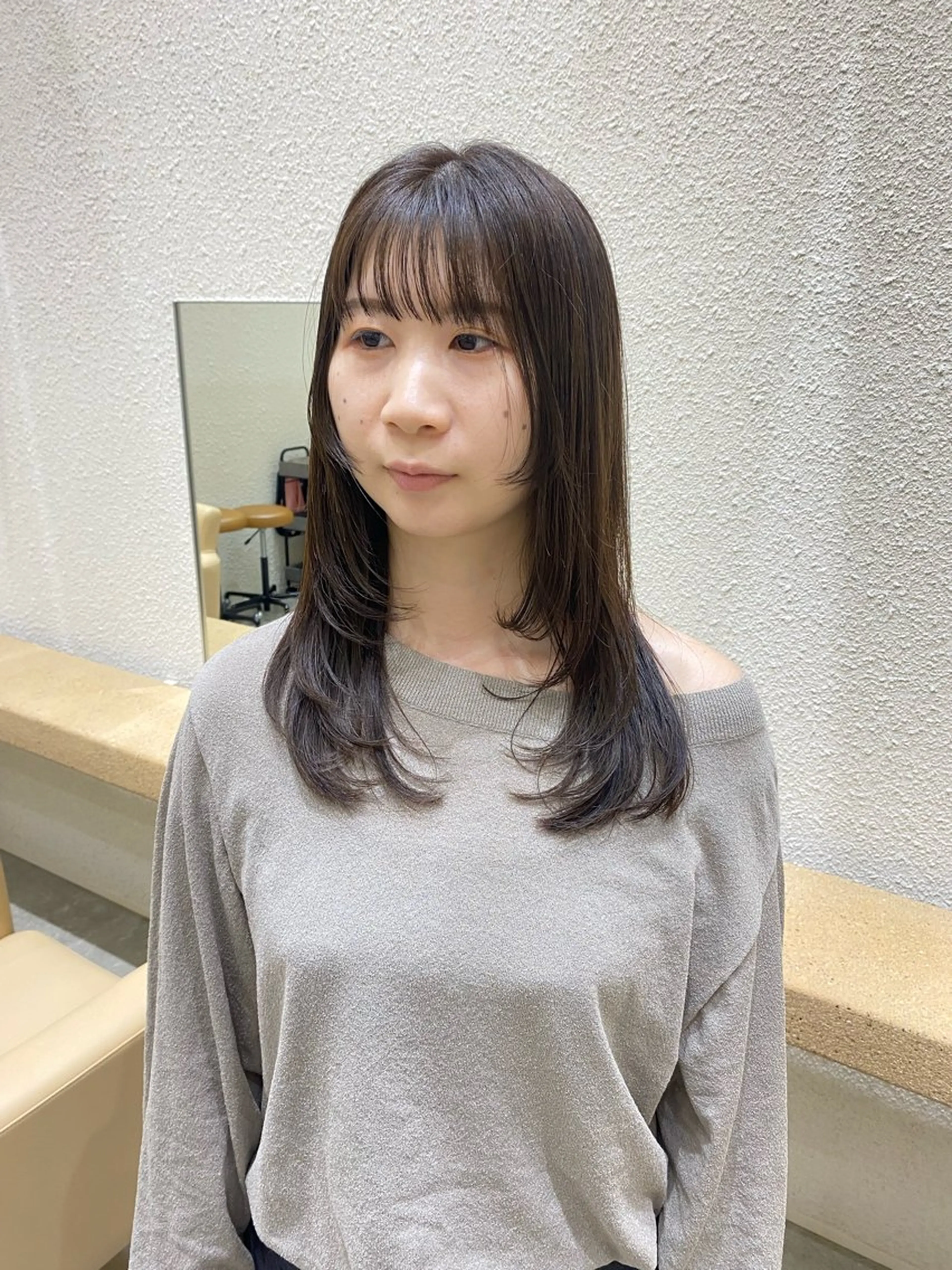 ロング 顔周りカット レイヤーカット 似合わせカット カット que/清水 未蘭のヘアスタイル