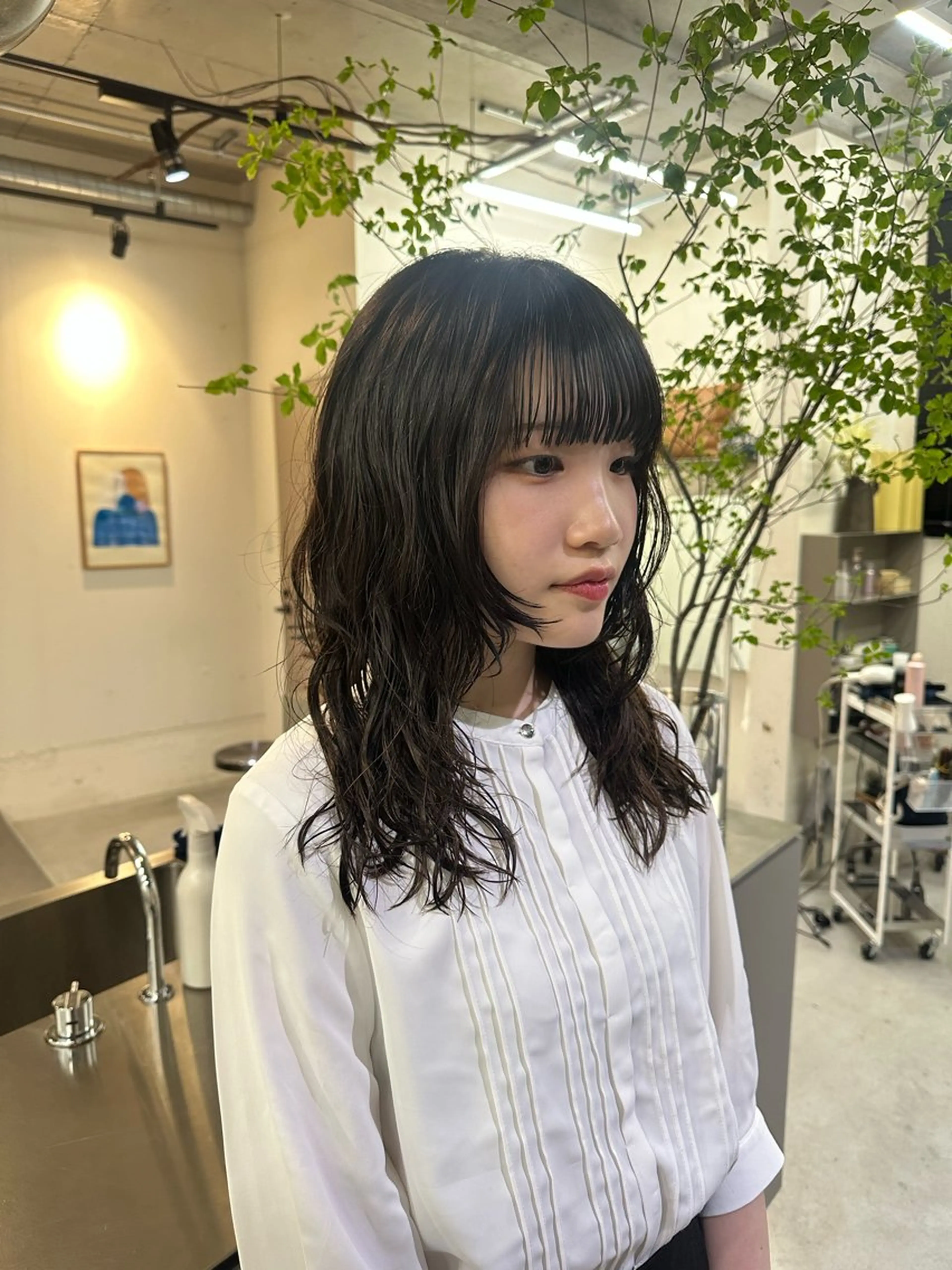 セミロング カット パーマ トリートメント 東京 千駄ヶ谷🫧 hiyori🫧のヘアスタイル