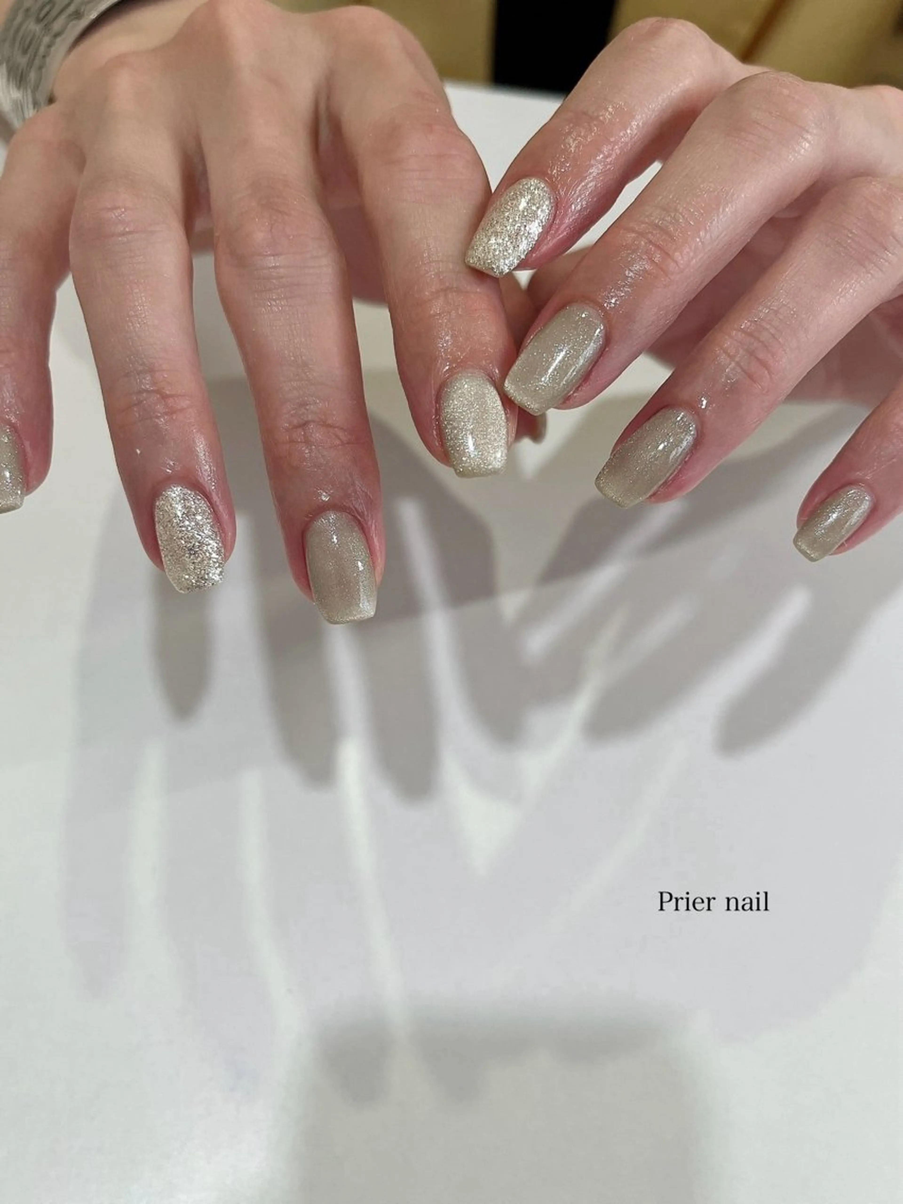 ネイル アートネイル ラメ(グリッター) マグネットネイル Prier nailのネイルデザイン