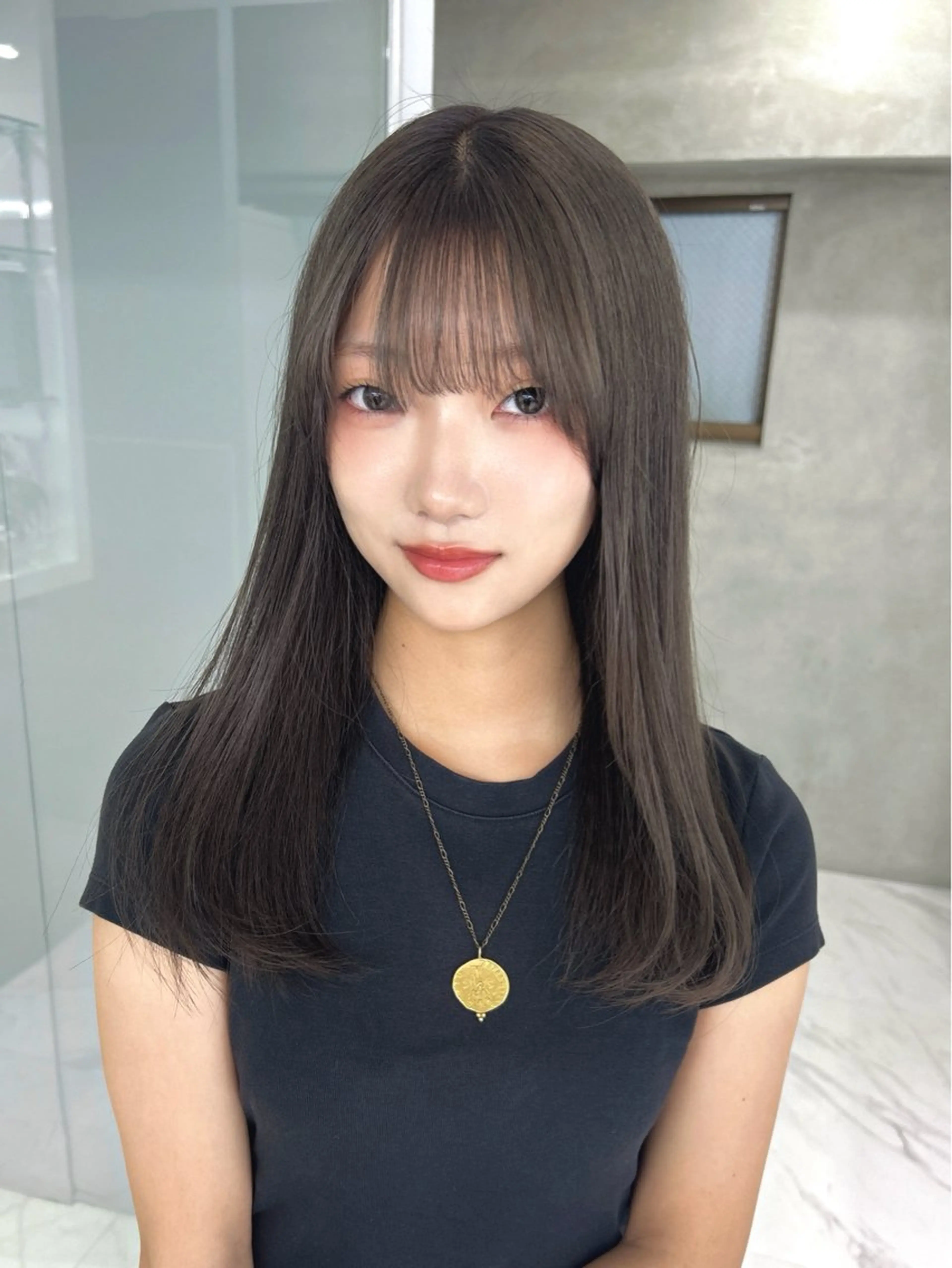 ミディアム カラー グレージュ カット ヘアカラー トリートメント shizuna/平尾 /カラー/髪質改善のヘアスタイル