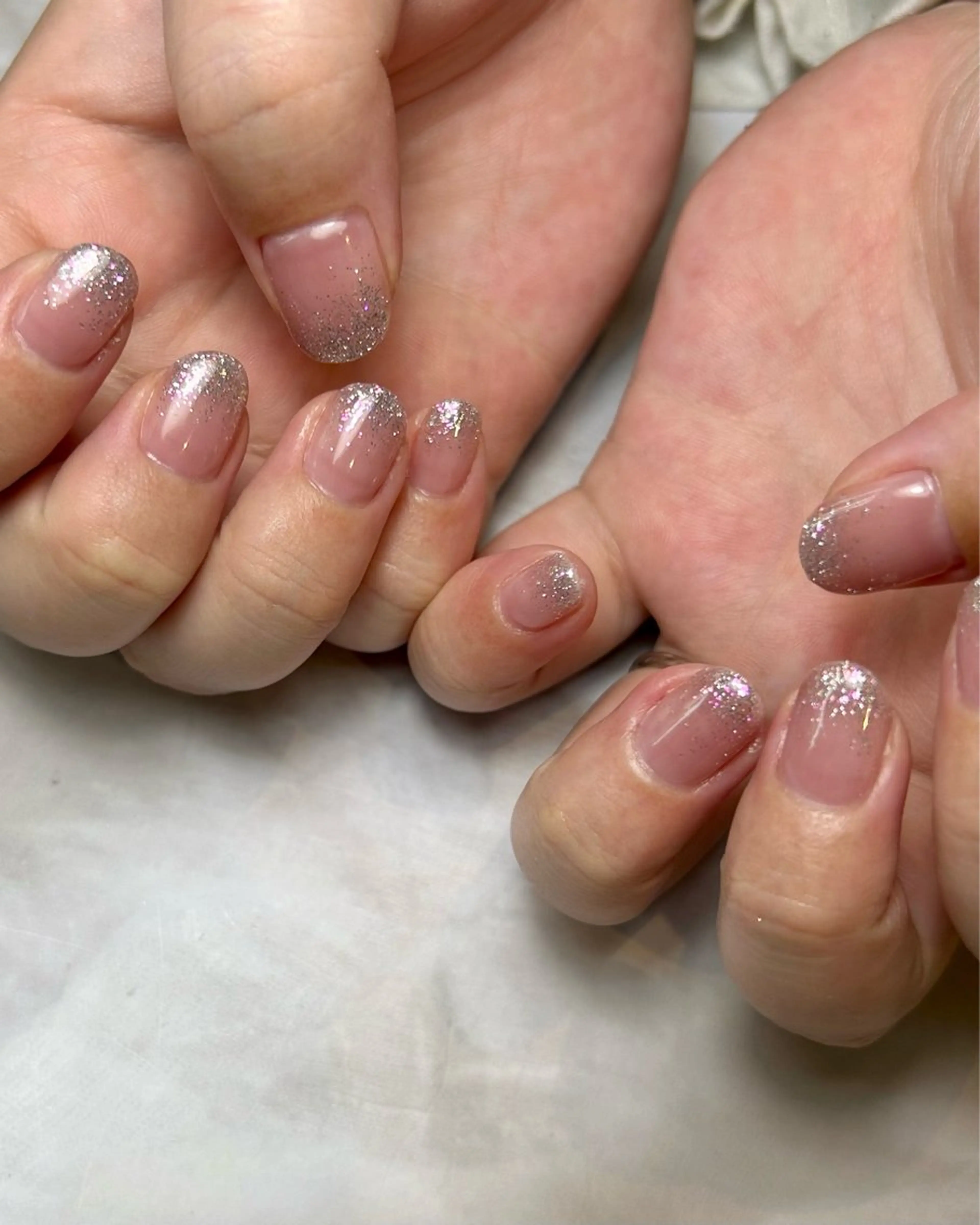 ネイル フラッシュネイル ラメ(グリッター) ピンク ハンドネイル Reflection marikoのネイルデザイン