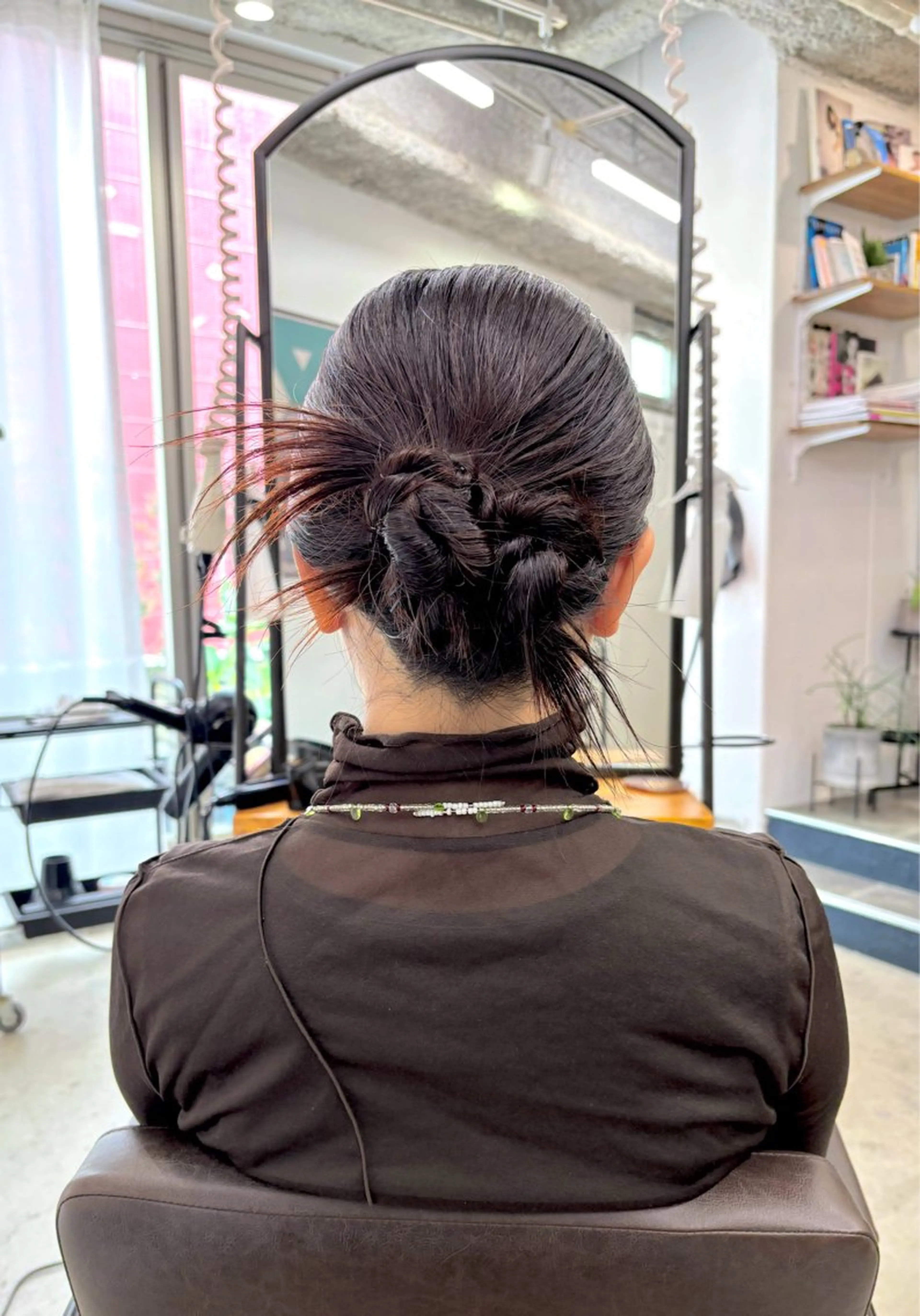 セミロング ヘアアレンジ ピンクブラウン ピンクラベンダー ボブ ヘアセット 暖色カラー/天神/ ヘイマサクラのヘアスタイル