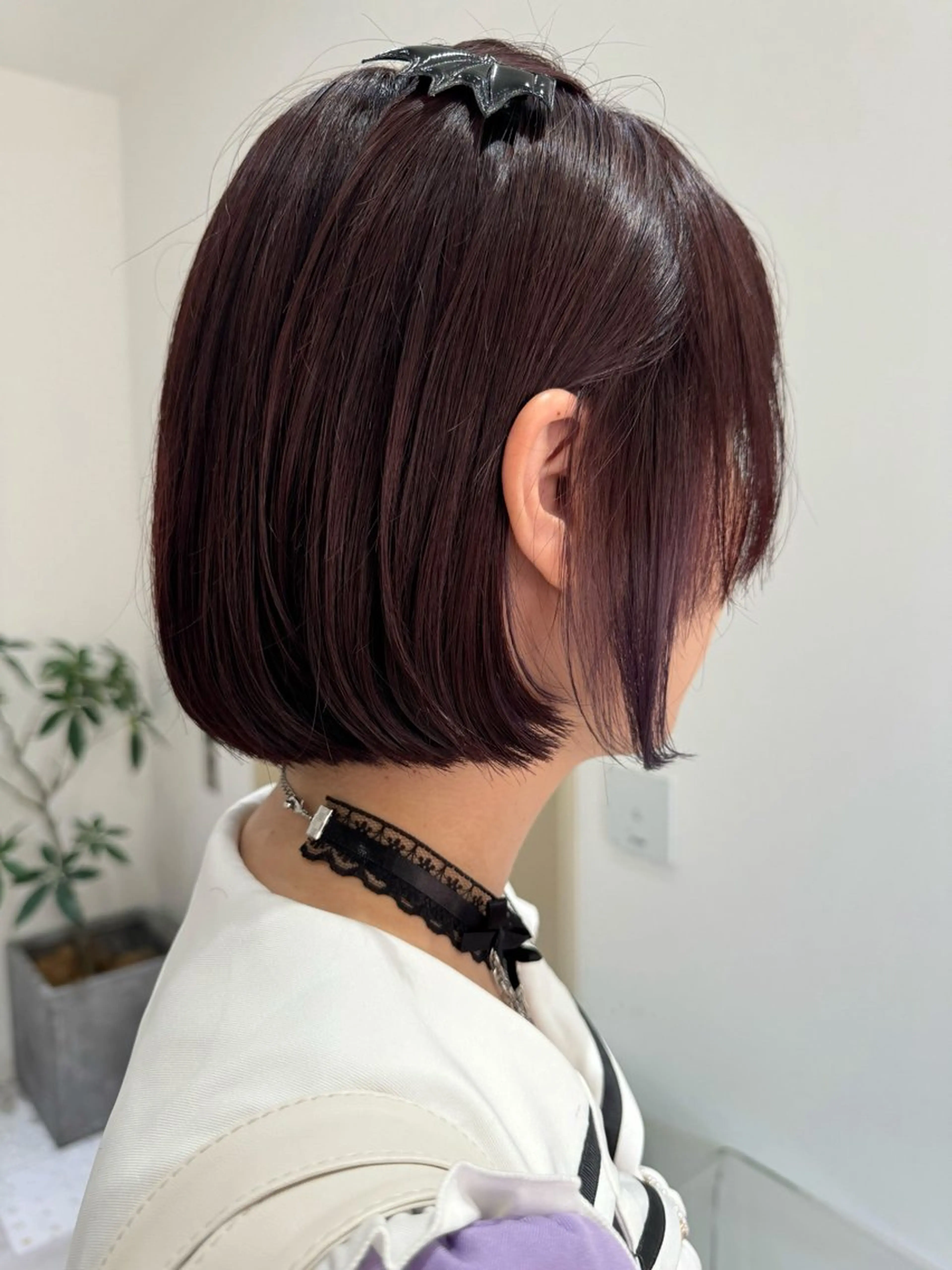 ショート ピンクブラウン ボブ カット ヘッドスパ 透明感カラー ボブ ミディアム 齊木勇人のヘアスタイル