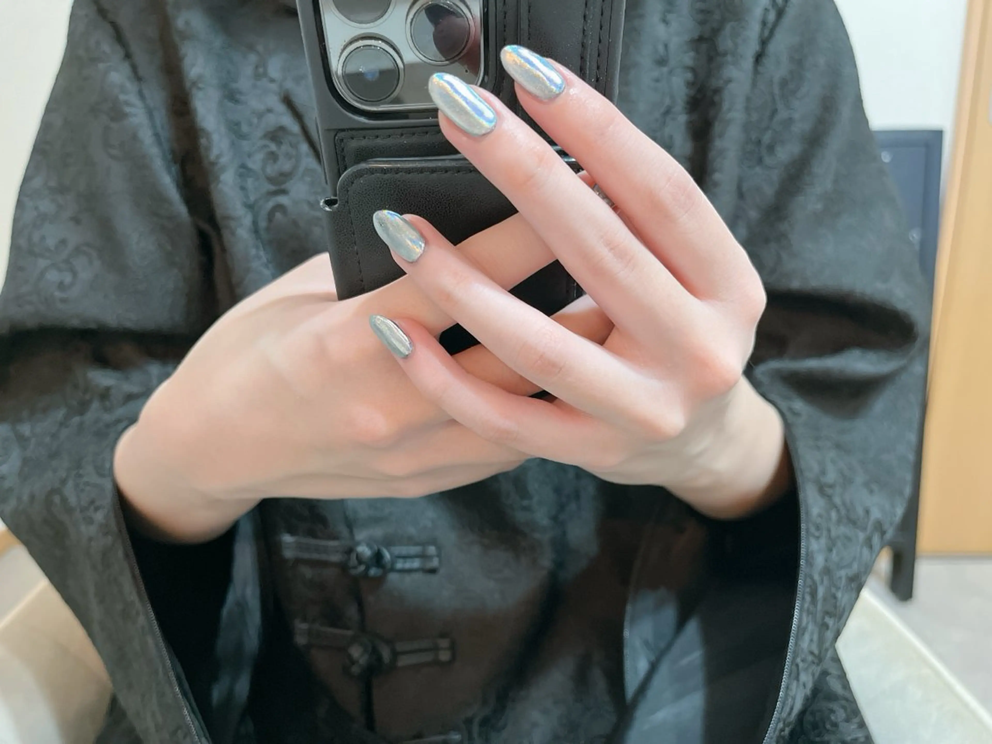 ネイル ジェルネイル 韓国ネイル ミラーネイル パラジェル 冬ネイル kikinail 溝の口のネイルデザイン