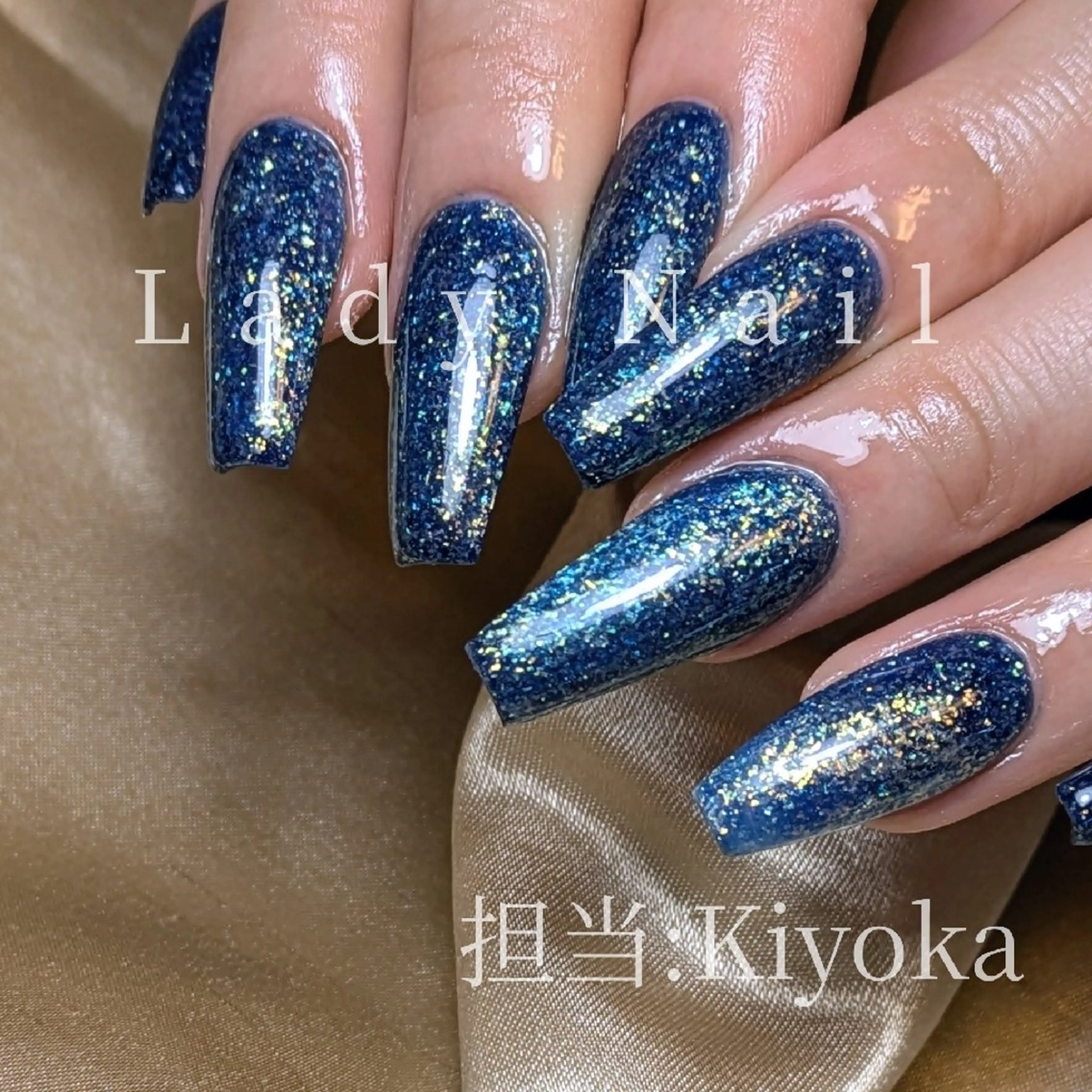 ネイル ラメ(グリッター) ワンカラーネイル スカルプネイル ハンドネイル Lady Nail Kiyokaのネイルデザイン