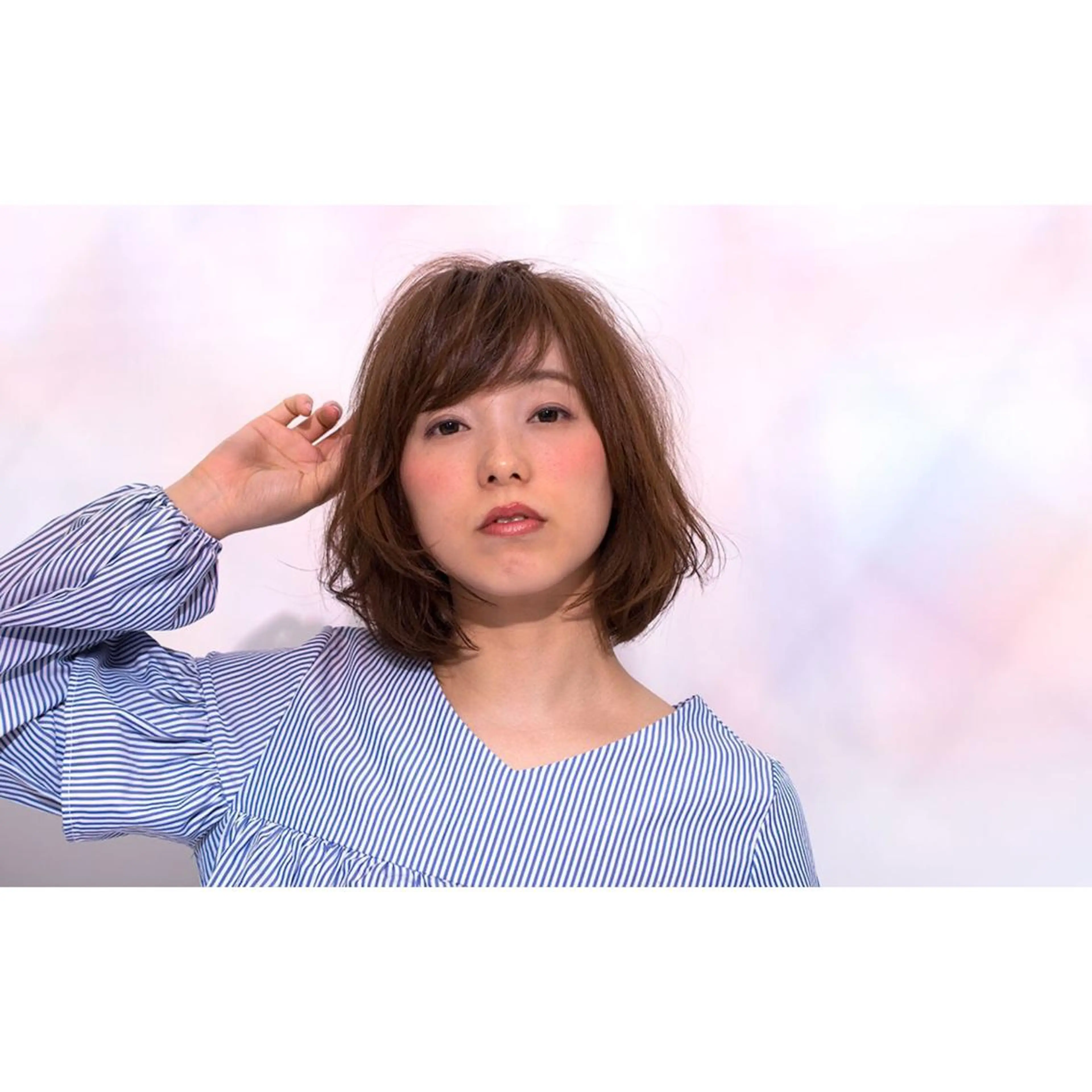 ミディアム カラー パーマ特化 フシキサトシのヘアスタイル