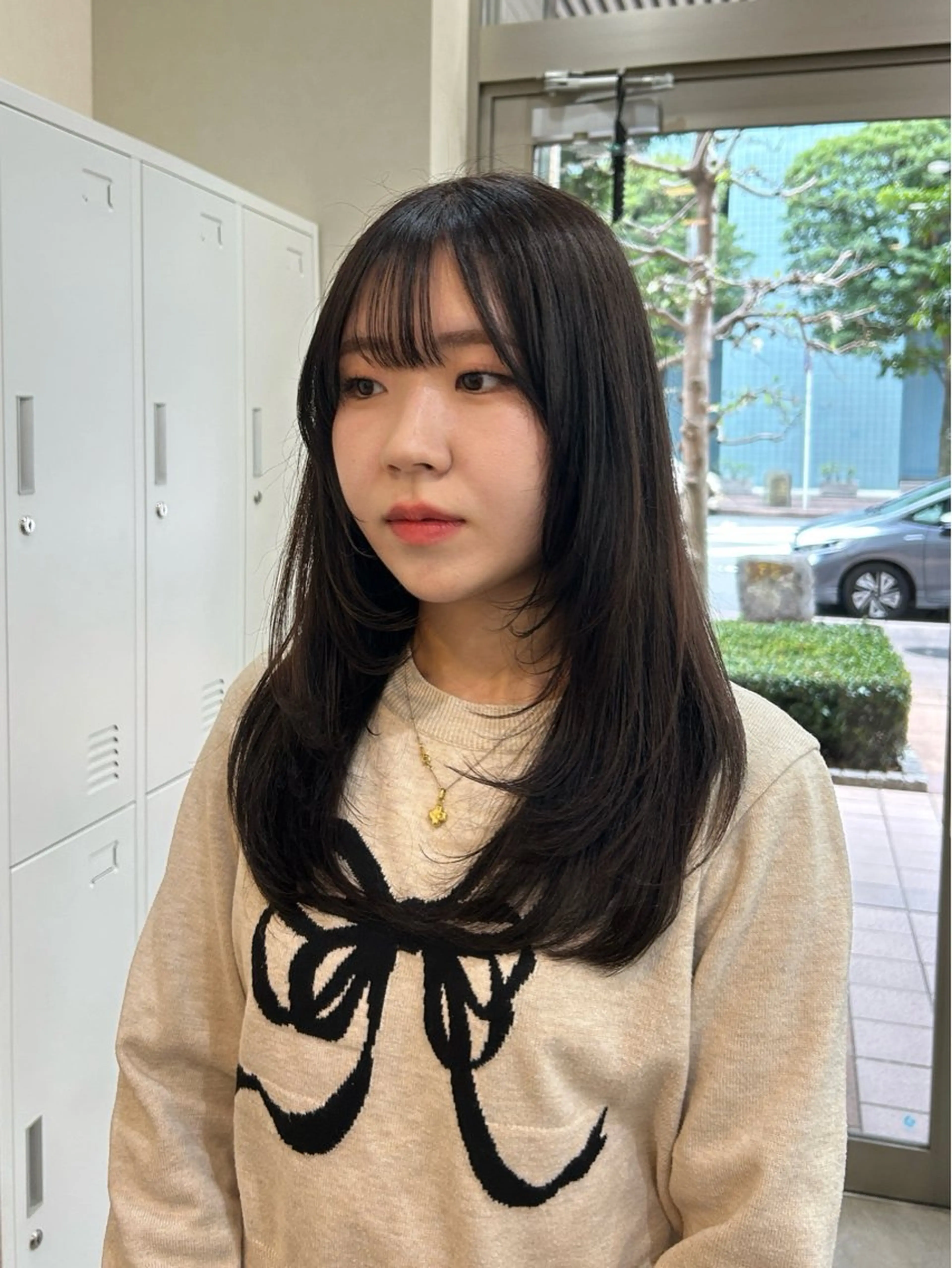 ロング レイヤーカット カット ヘアカラー トリートメント MIDORI🎀 透明感/ベージュのヘアスタイル