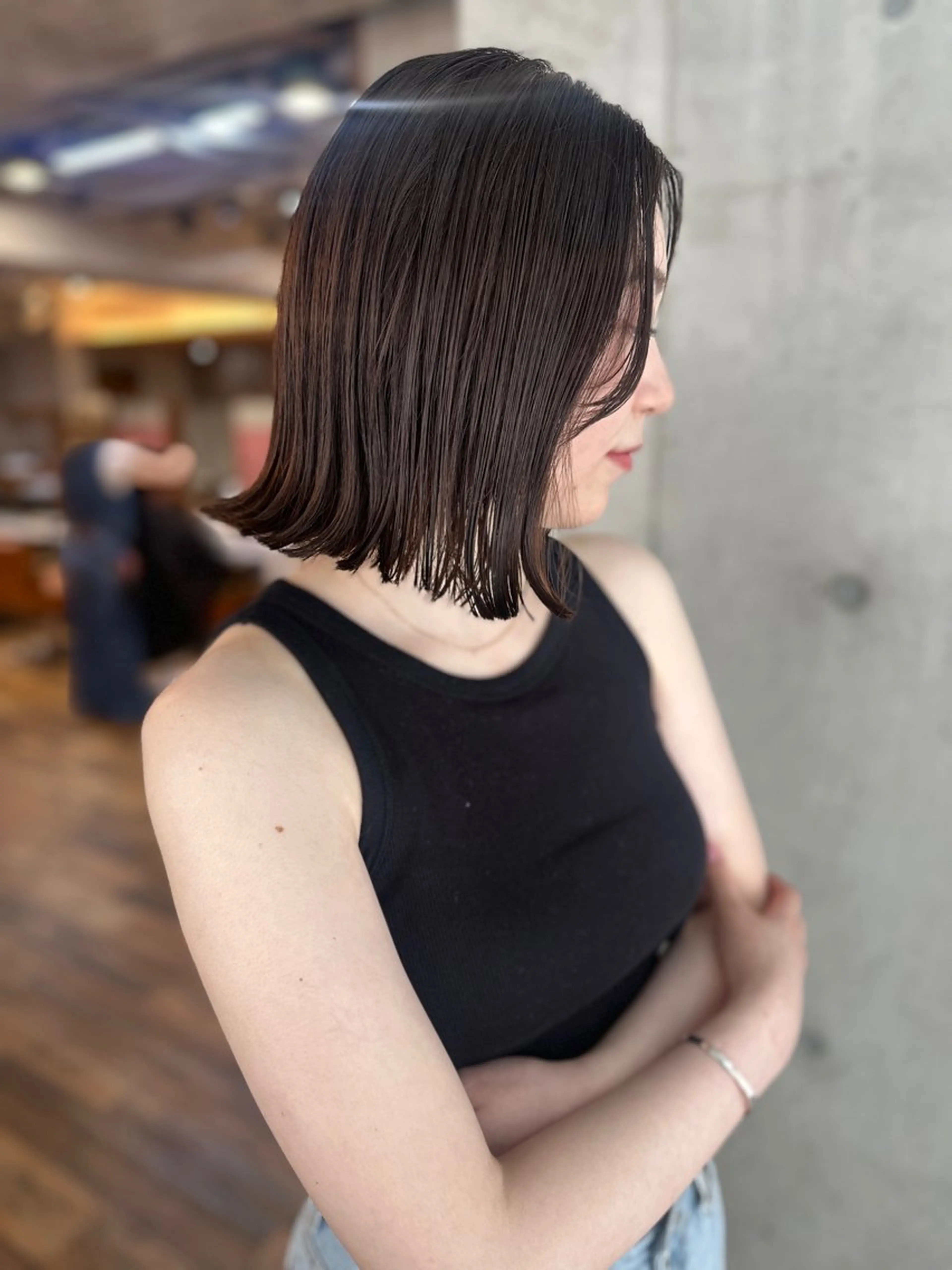 ミディアム カット ヘアカラー トリートメント ♥️ボブ/ブリーチ なしカラー/mahoのヘアスタイル