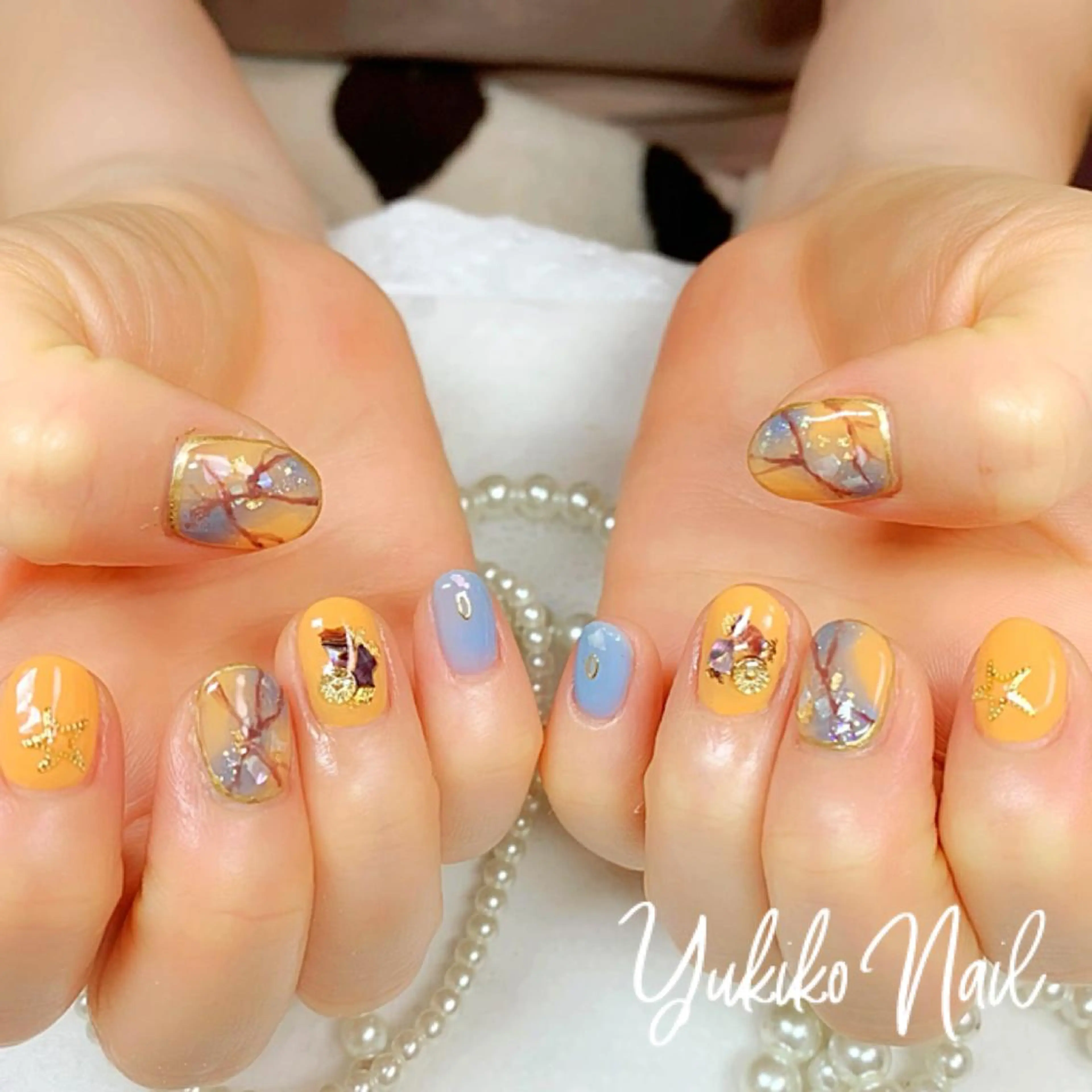 ネイル 大理石ネイル(マーブル) ニュアンスネイル ハンドネイル ユキコ ネイルのネイルデザイン