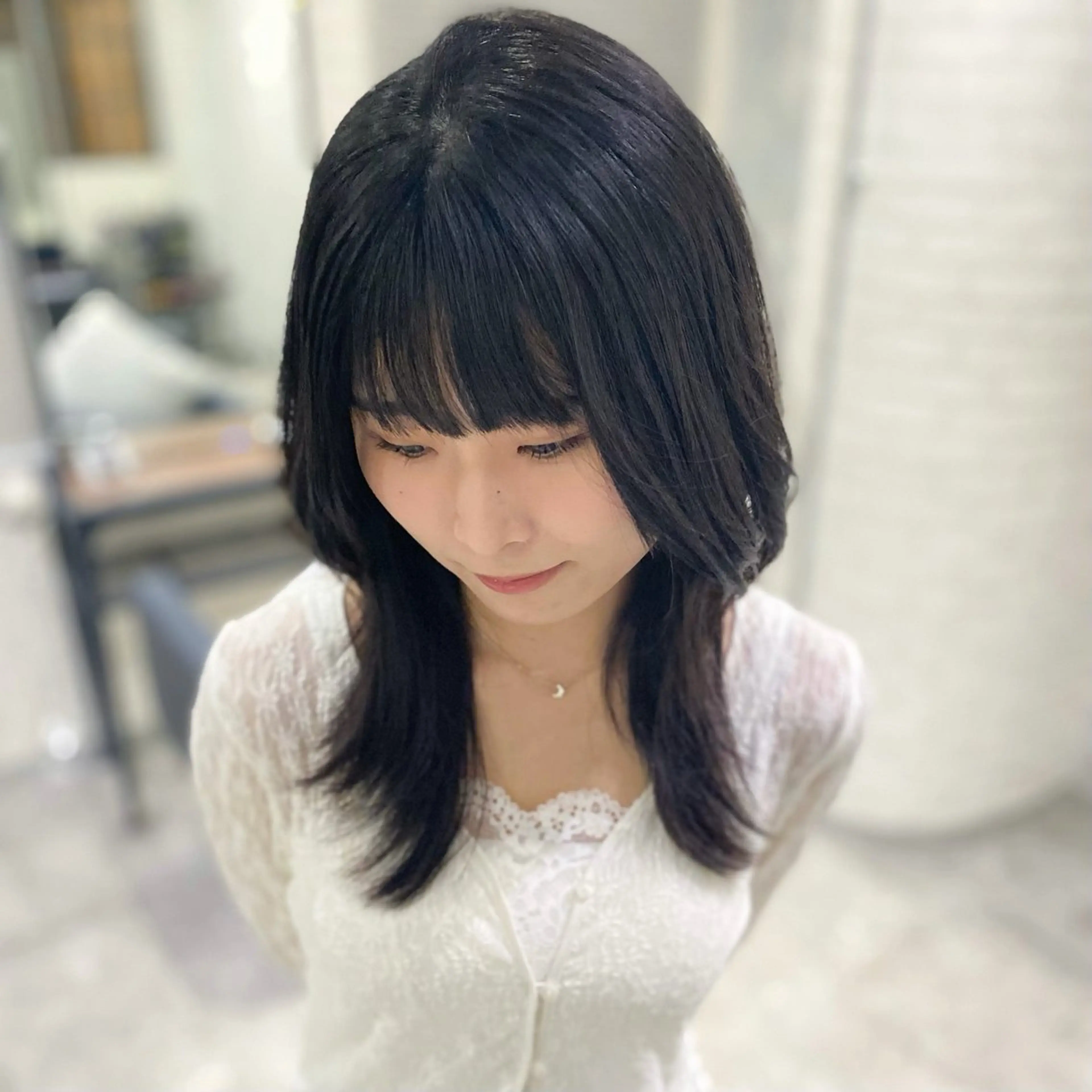 ロング カラー 透明感カラー カット ヘアカラー トリートメント shiori/透明感 /顔周り/髪質改善のヘアスタイル