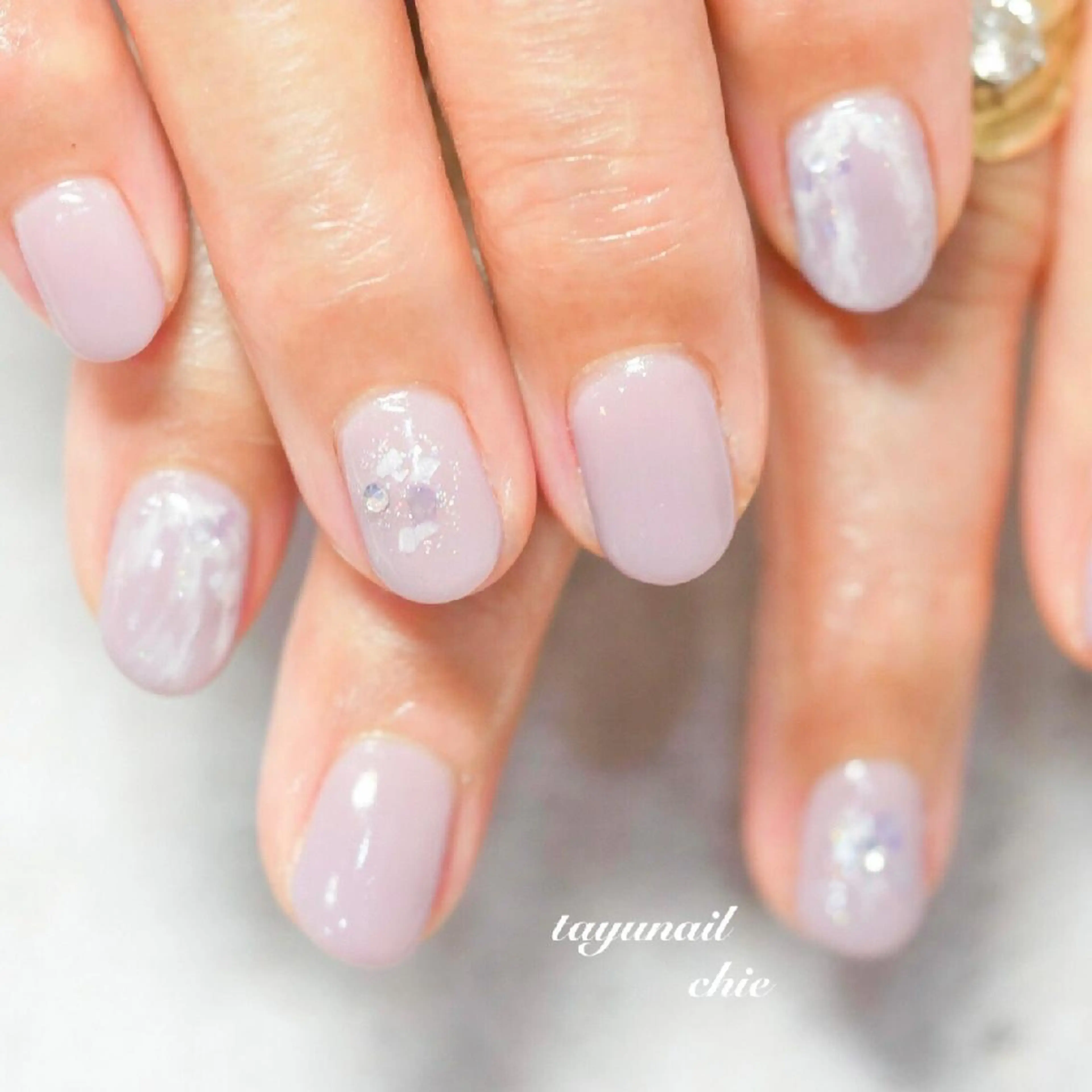 ネイル アートネイル ブルー ジェルネイル キラキラネイル パラジェル ネイルサロン 【たゆnail】のネイルデザイン