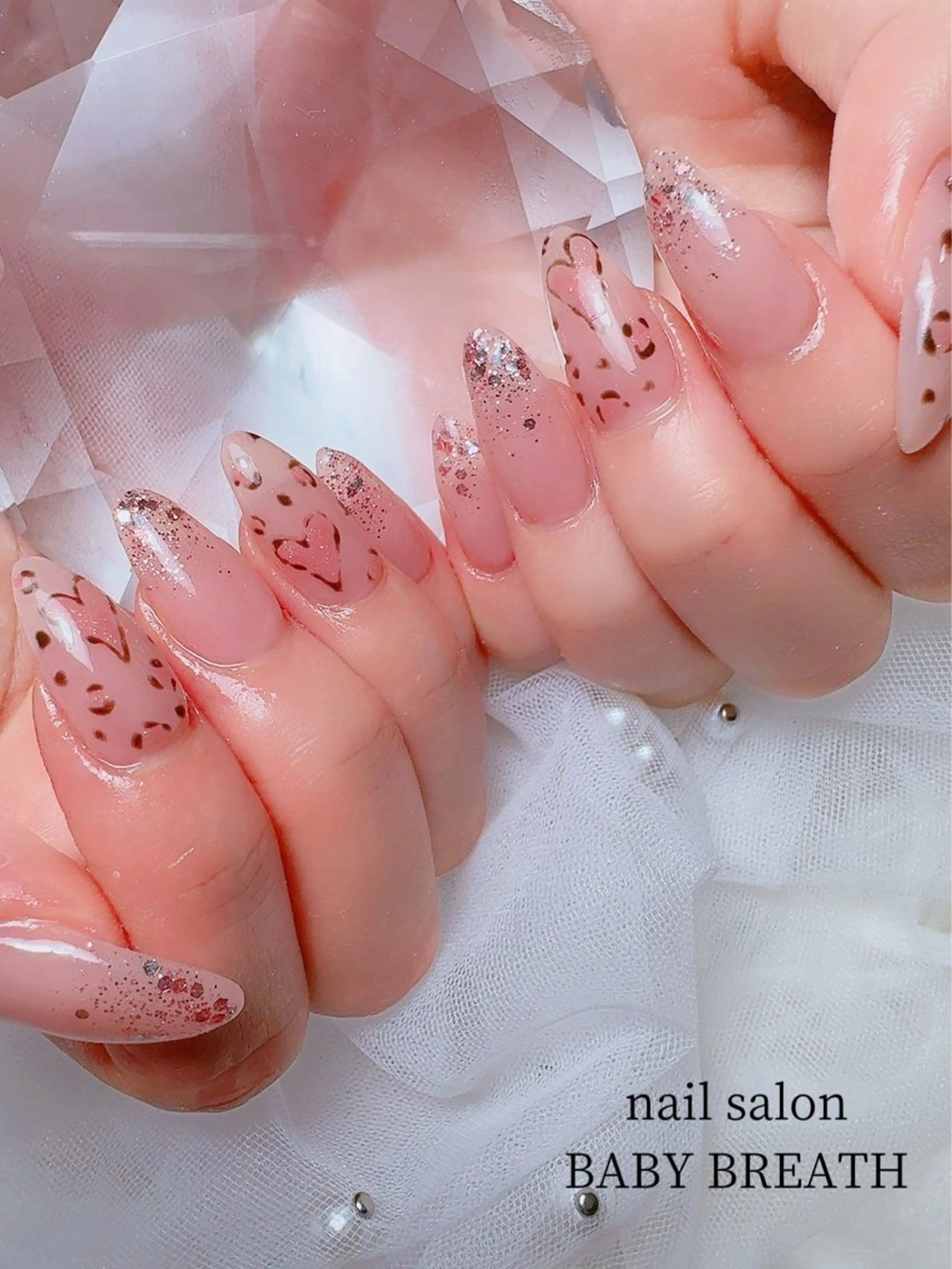 ネイル アートネイル フラッシュネイル フットネイル グラデーション ラメ(グリッター) ハンドネイル y natsumiのネイルデザイン