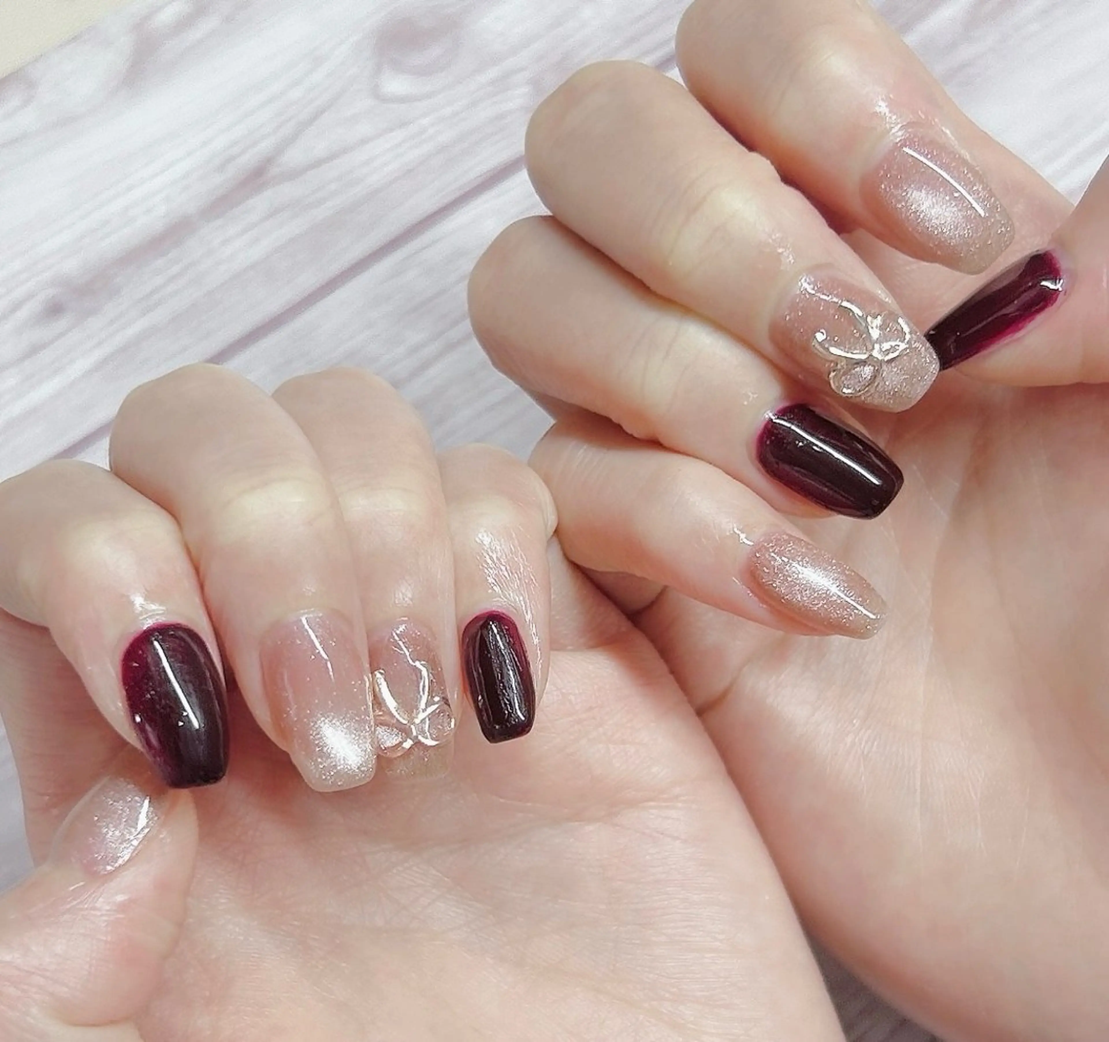 ネイル マグネットネイル ワンカラーネイル MYu Beauty Salon YURIのネイルデザイン