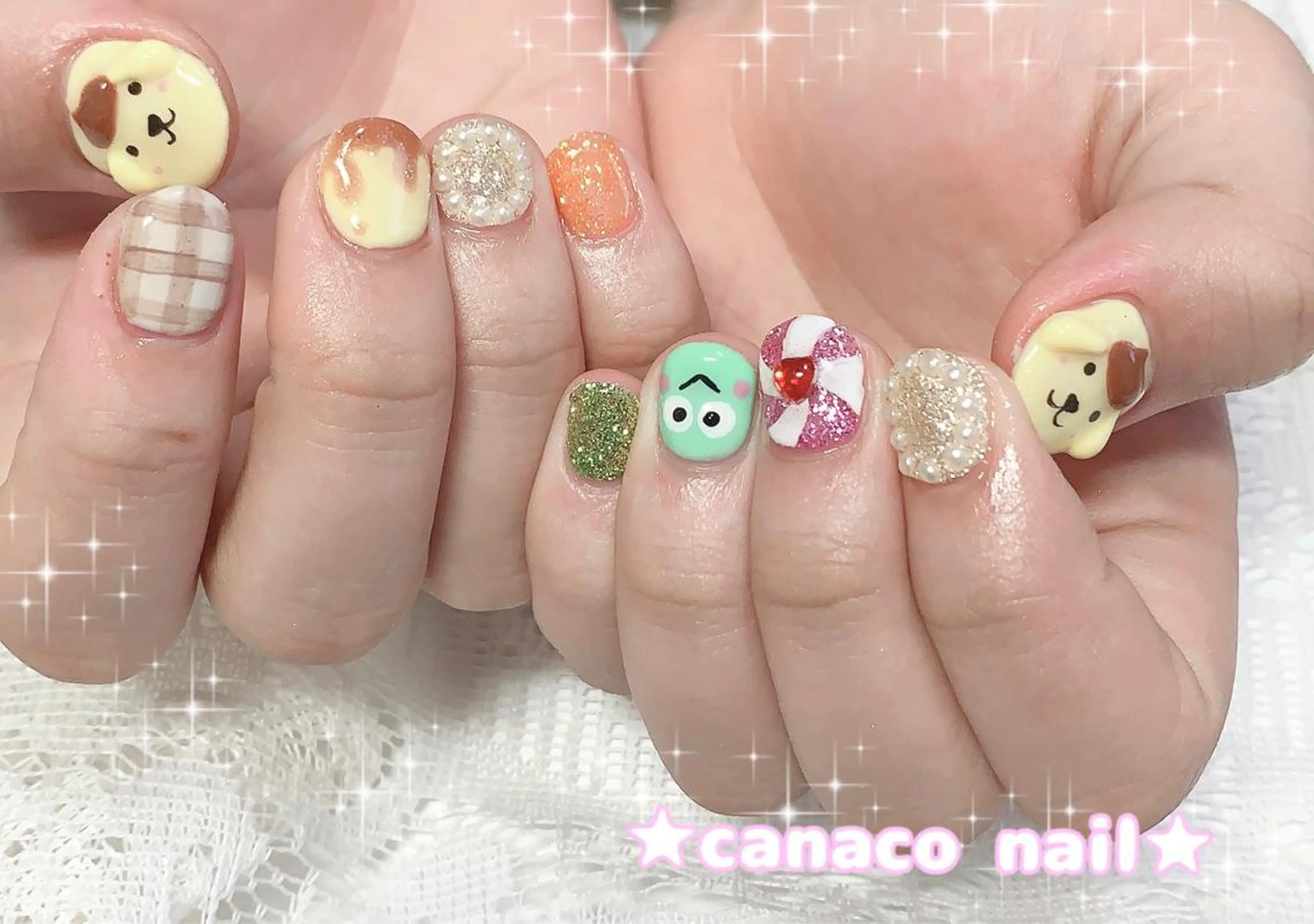 ネイル アートネイル ジェルネイル ラメ(グリッター) パラジェル ストーンネイル ハンドネイル ハンドケア ベテランネイル cnc  nailのネイルデザイン