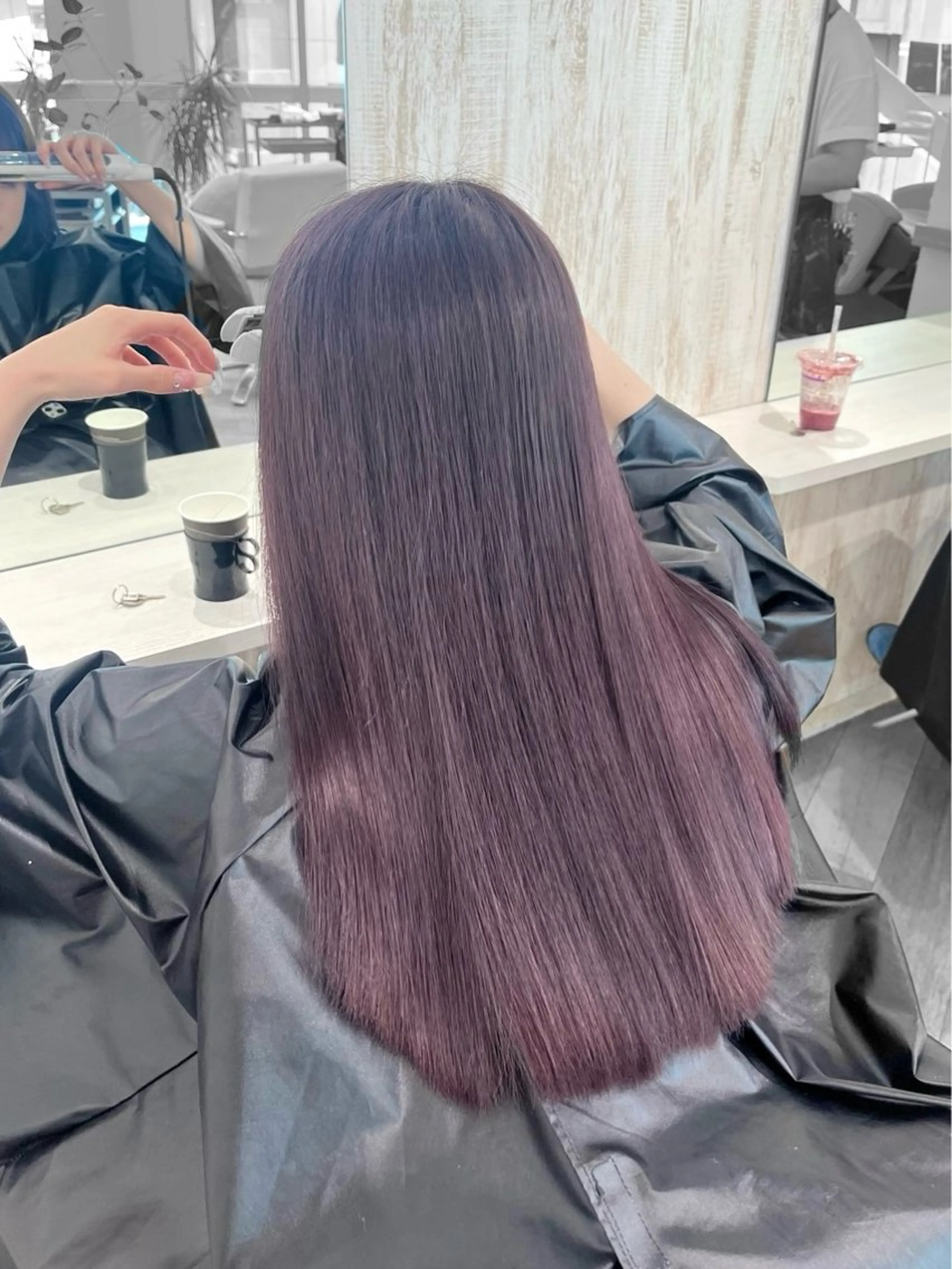 ロング カラー グレージュ ラベンダーカラー ラベンダーグレージュ ラベンダーグレー 🤎HAZUKI🤎 ハイトーン✨のヘアスタイル