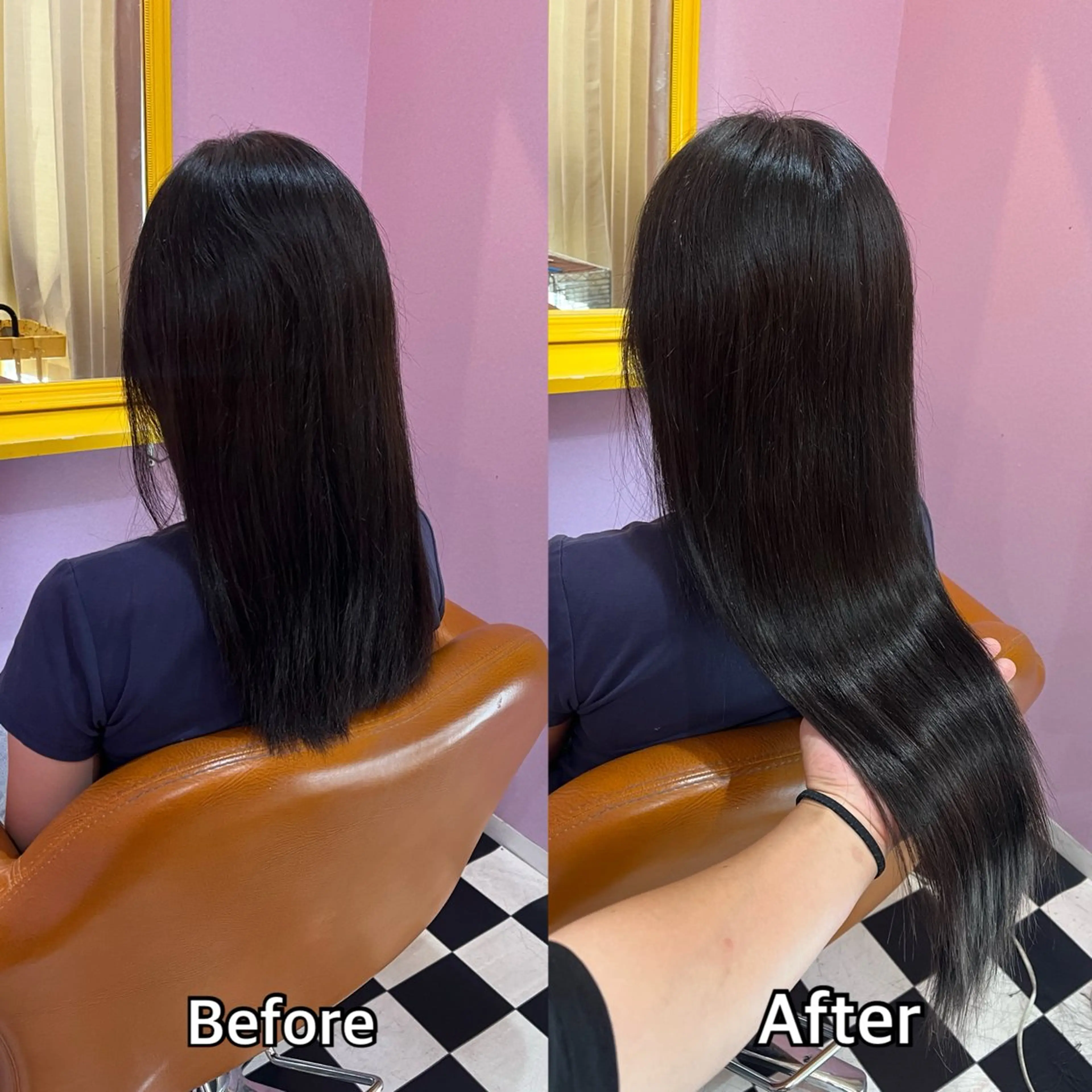 ロング シール＋ちび編み込み エクステ梅田🐨のヘアスタイル