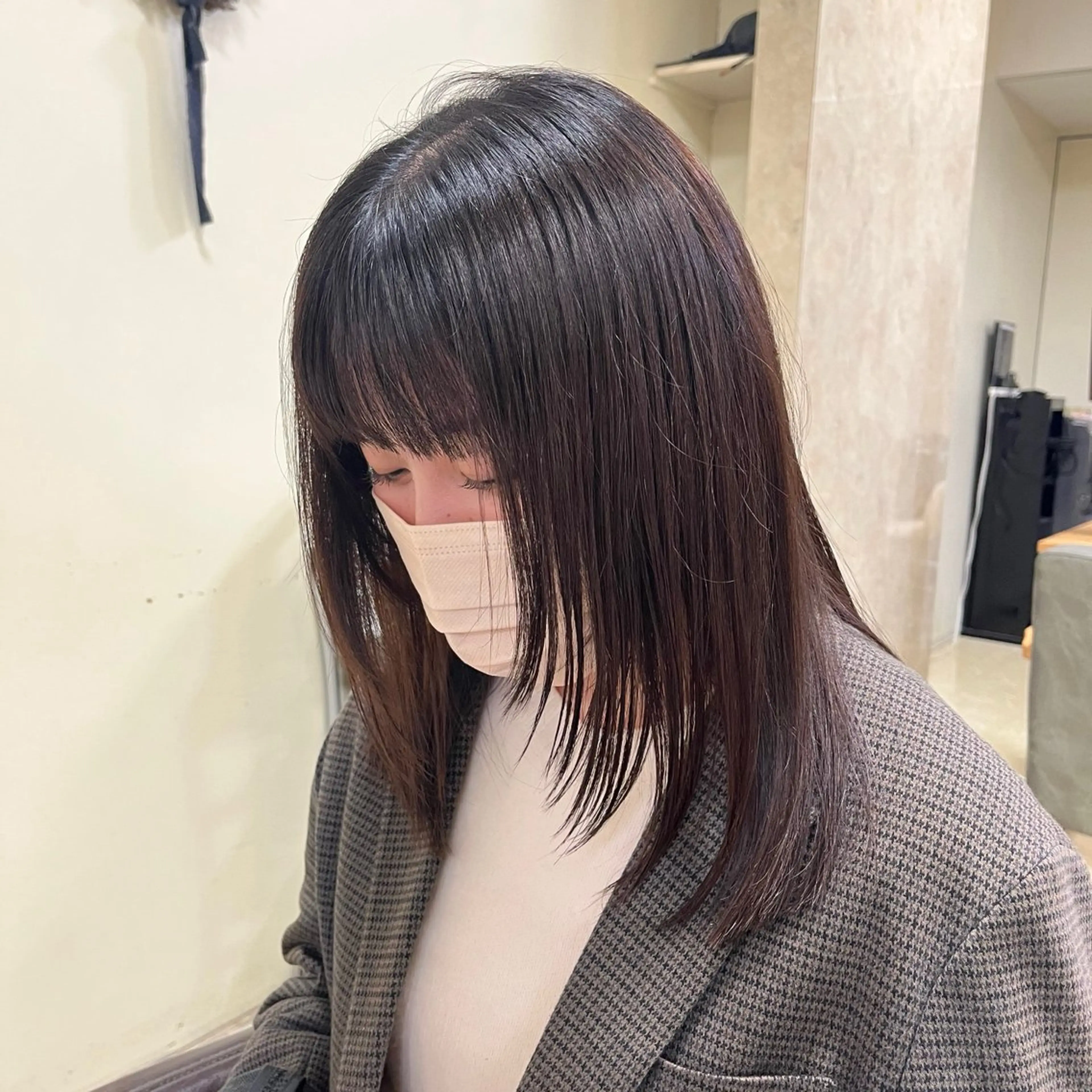 ミディアム カラー 🩷珠梨【韓国ヘア】 【顔周りカット】のヘアスタイル