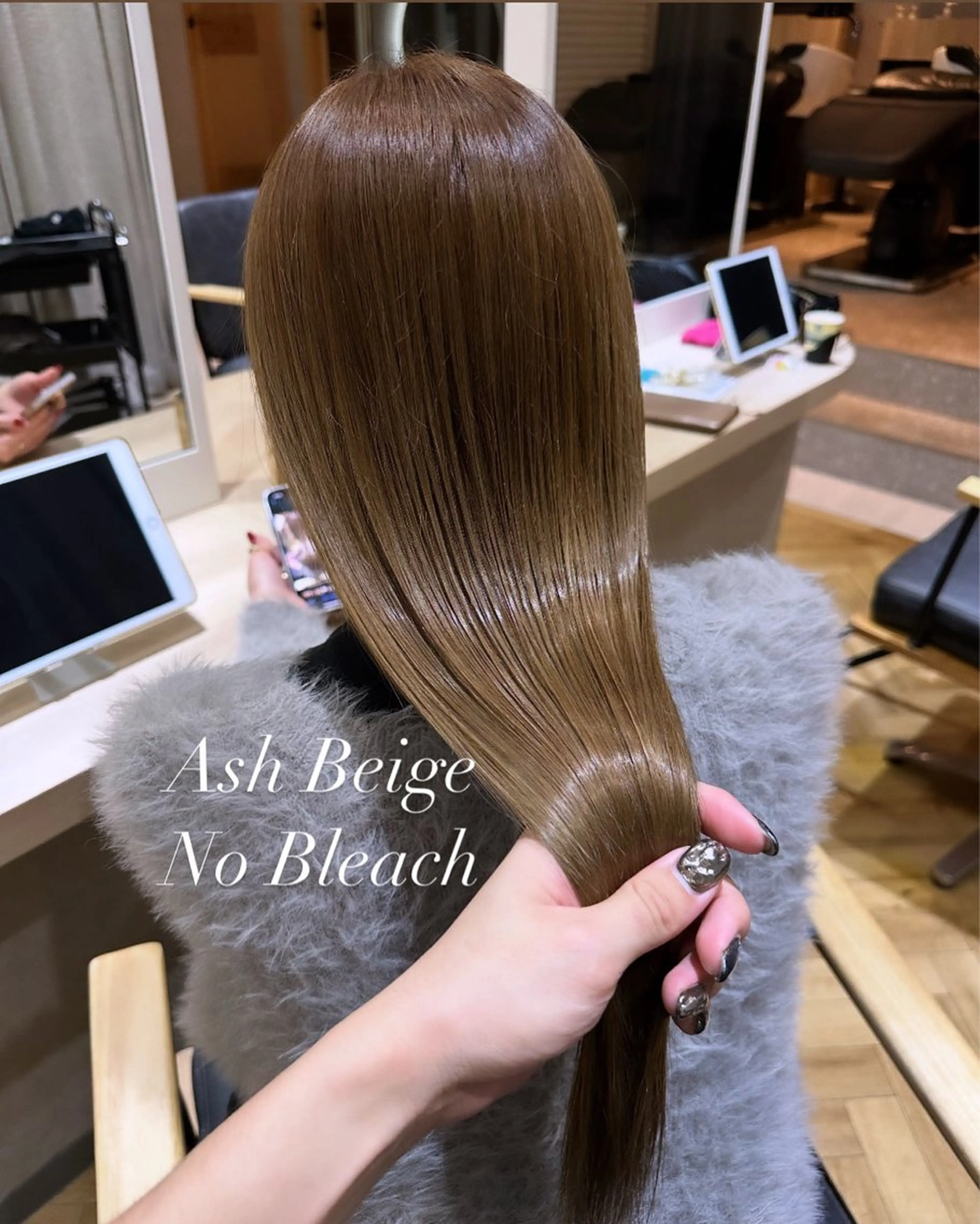 ロング カラー 赤み消し/透明感 オリーブ/福田れんのヘアスタイル