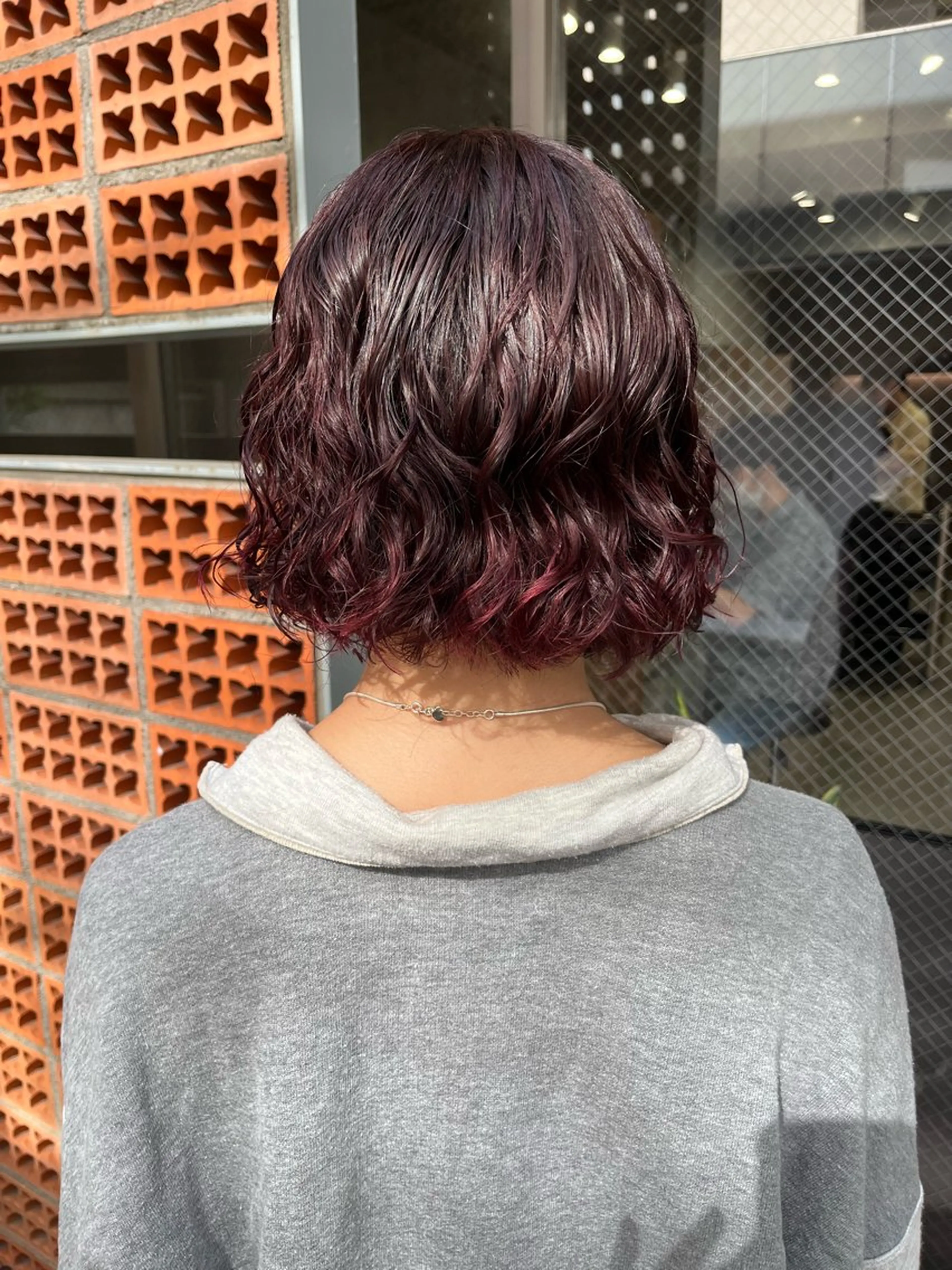 ミディアム カラー パーマ カット パーマ 表参道🌿赤み消し カラー/チナツのヘアスタイル