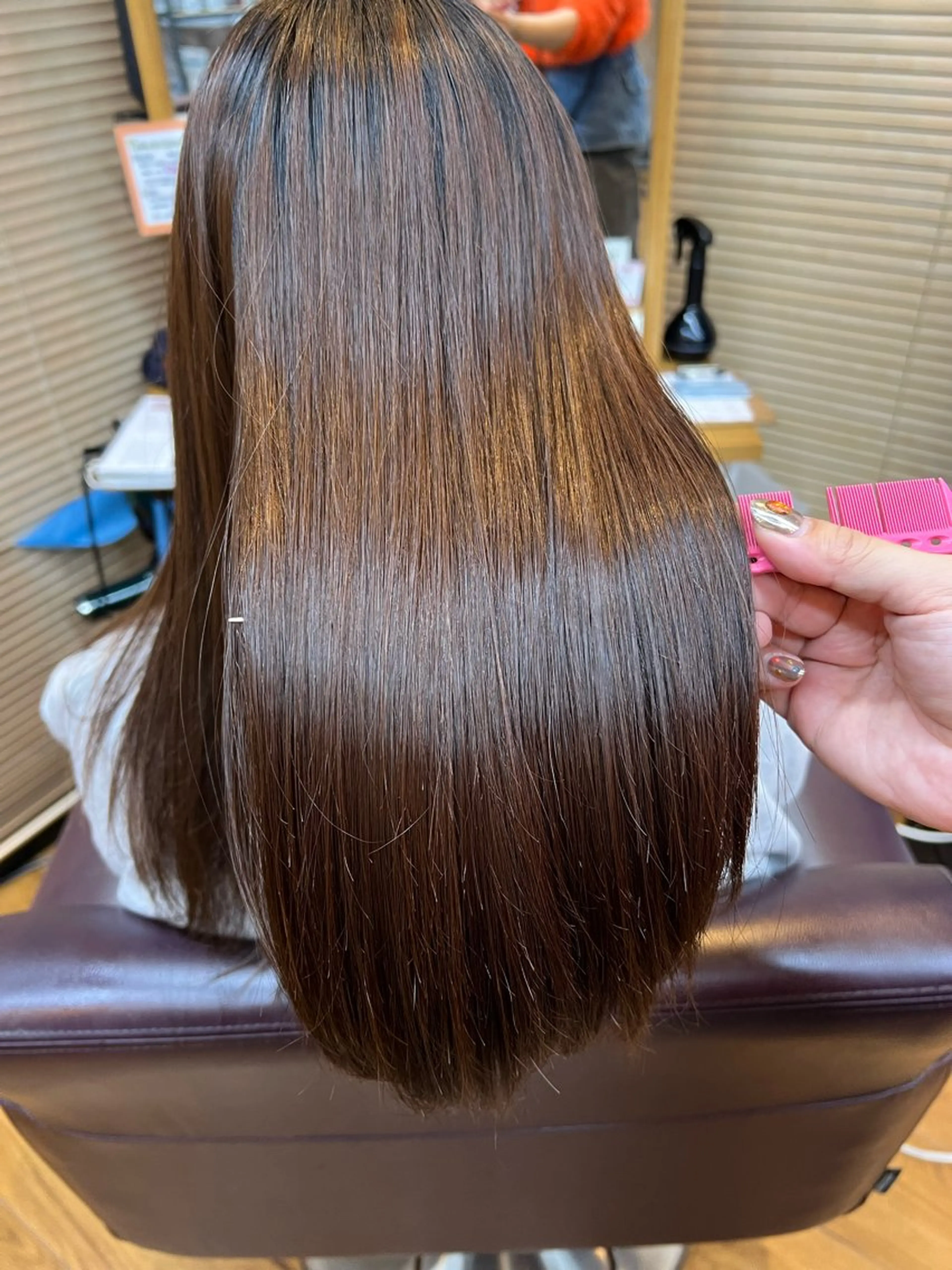 ロング 縮毛矯正 朝が楽になる艶髪縮毛 ✨中稲明梨のヘアスタイル