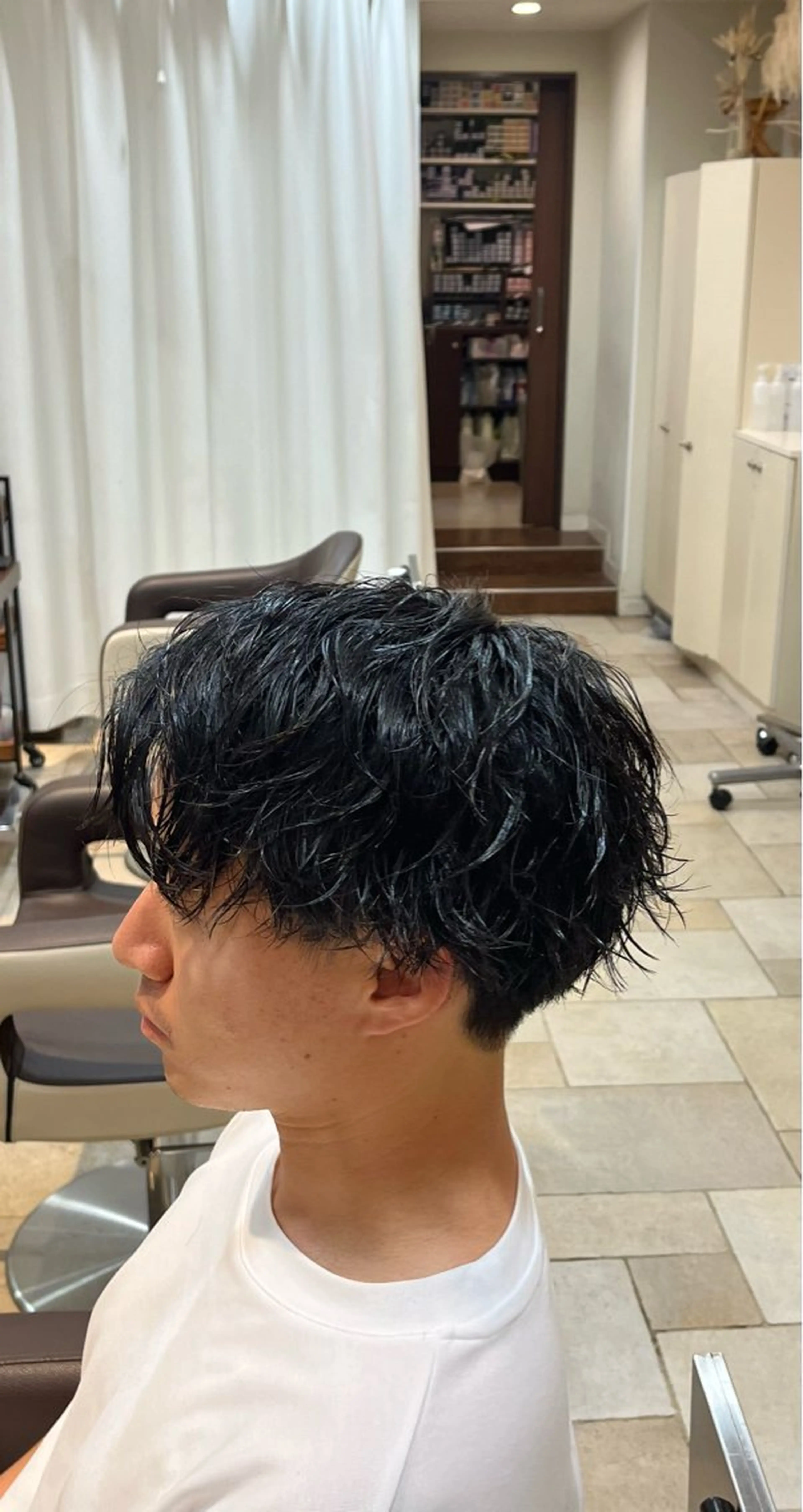 パーマ メンズ カット パーマ 大人透明感艶カラー 寺田稜のヘアスタイル