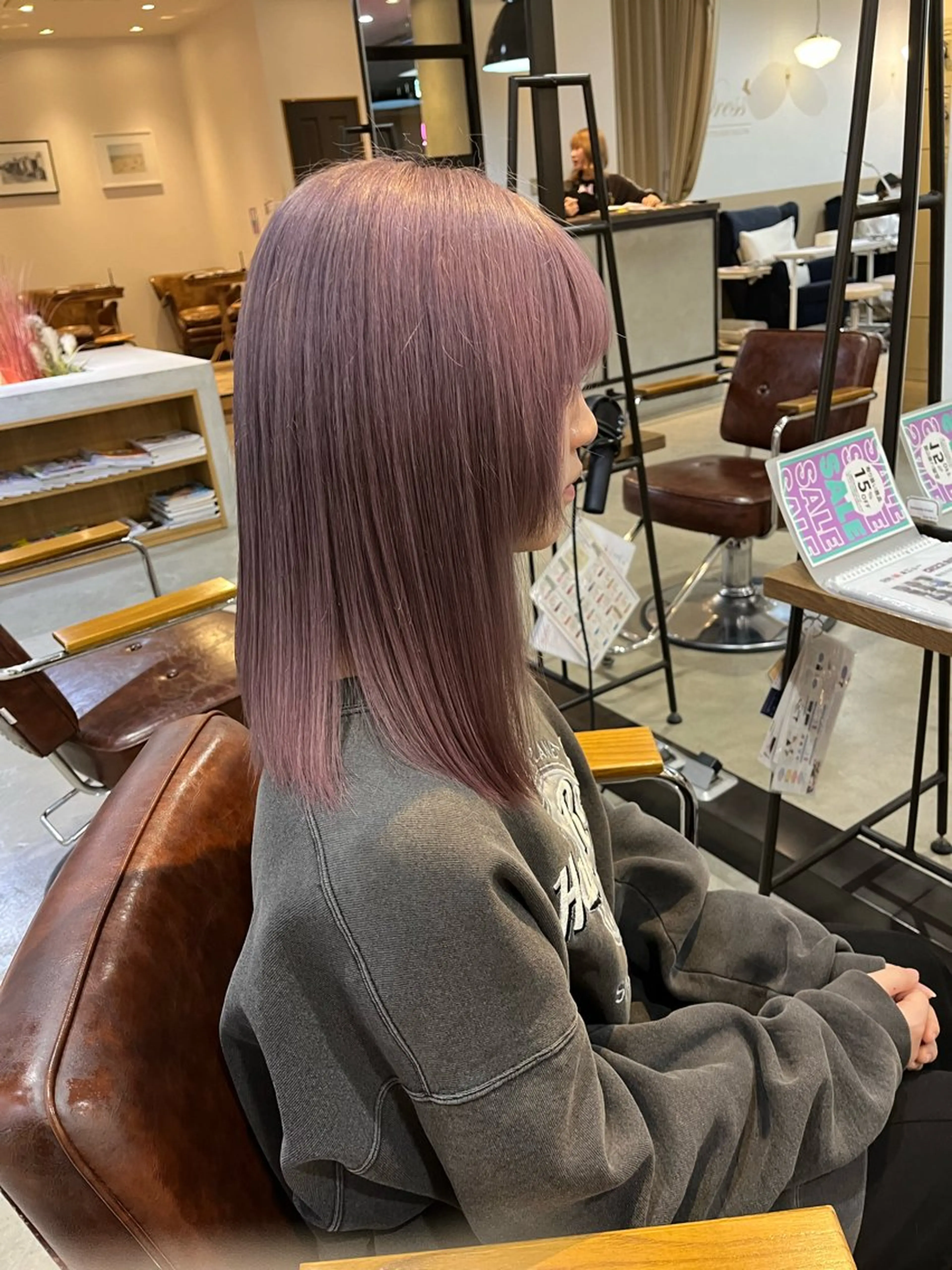 カラー ラベンダーカラー ラベンダーグレー ピンクカラー ピンクラベンダー カット ヘアカラー トリートメント 中津/梅田/波巻き /髪質改善/愛芽のヘアスタイル
