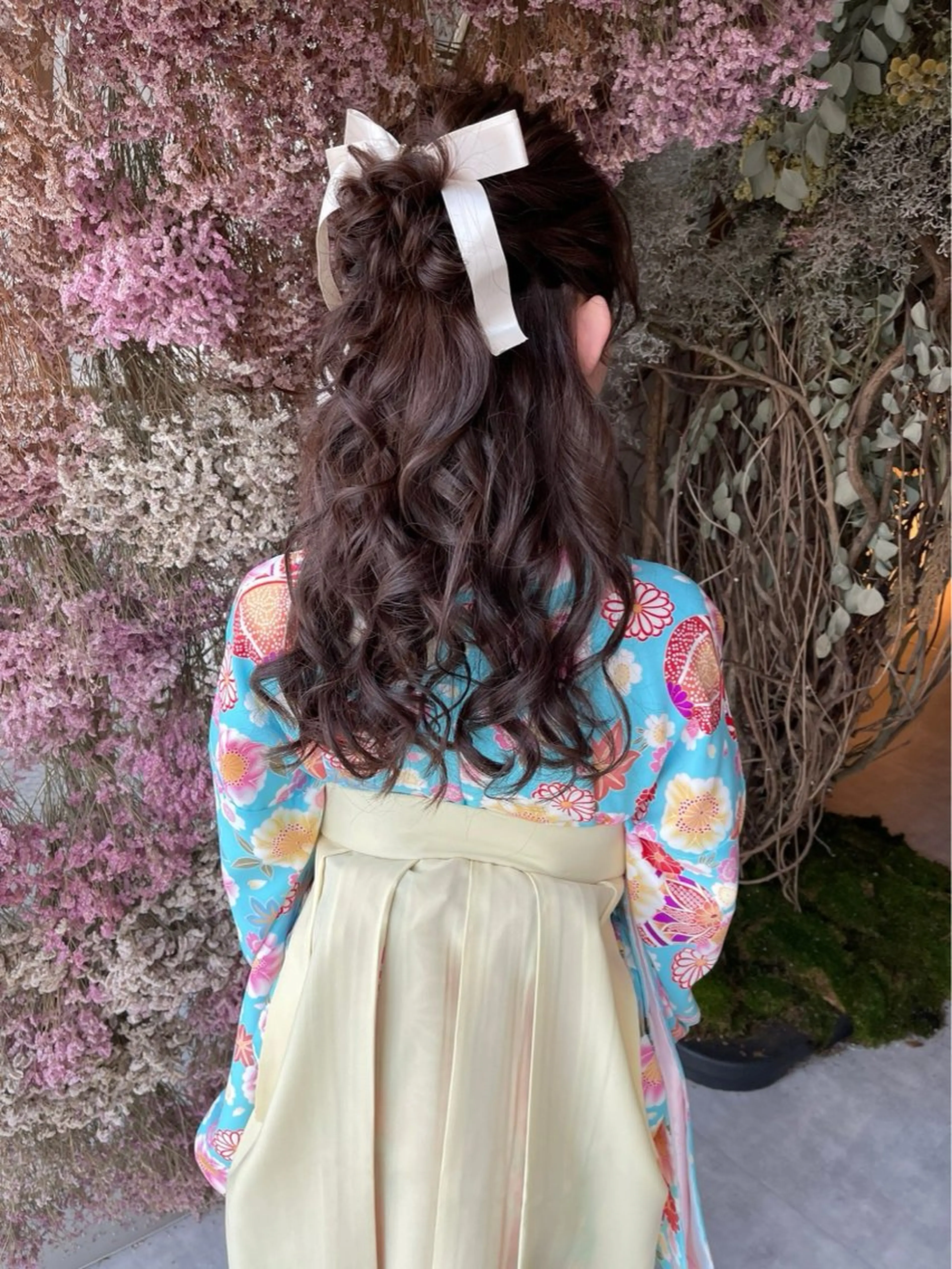 ロング ヘアアレンジ ハーフアップ お団子ヘア miku ヘアセット/着付けのヘアスタイル