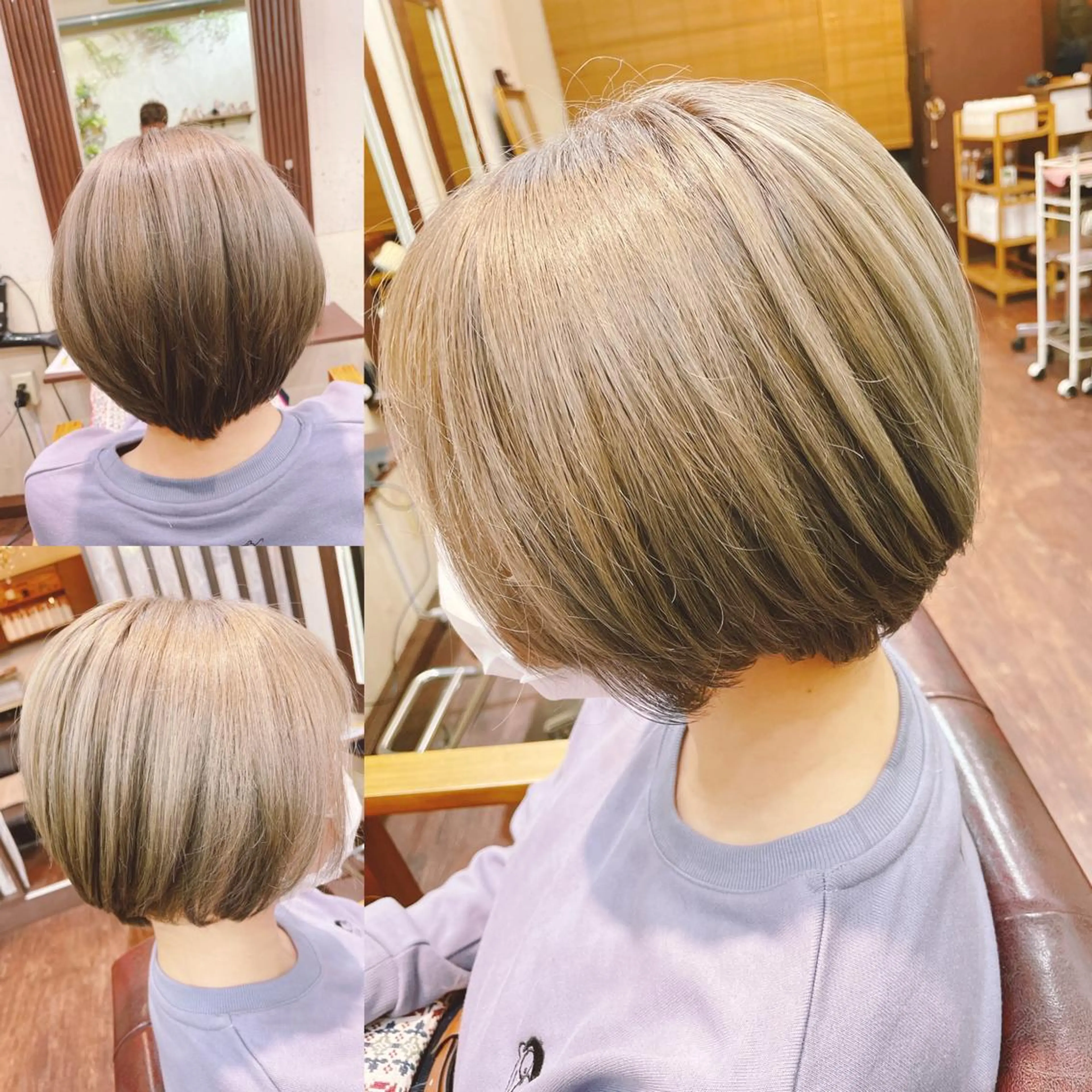 ショート カラー ベージュカラー ブリーチ 透明感カラー カット ヘアカラー トリートメント ヘッドスパ 木村 瞬のヘアスタイル