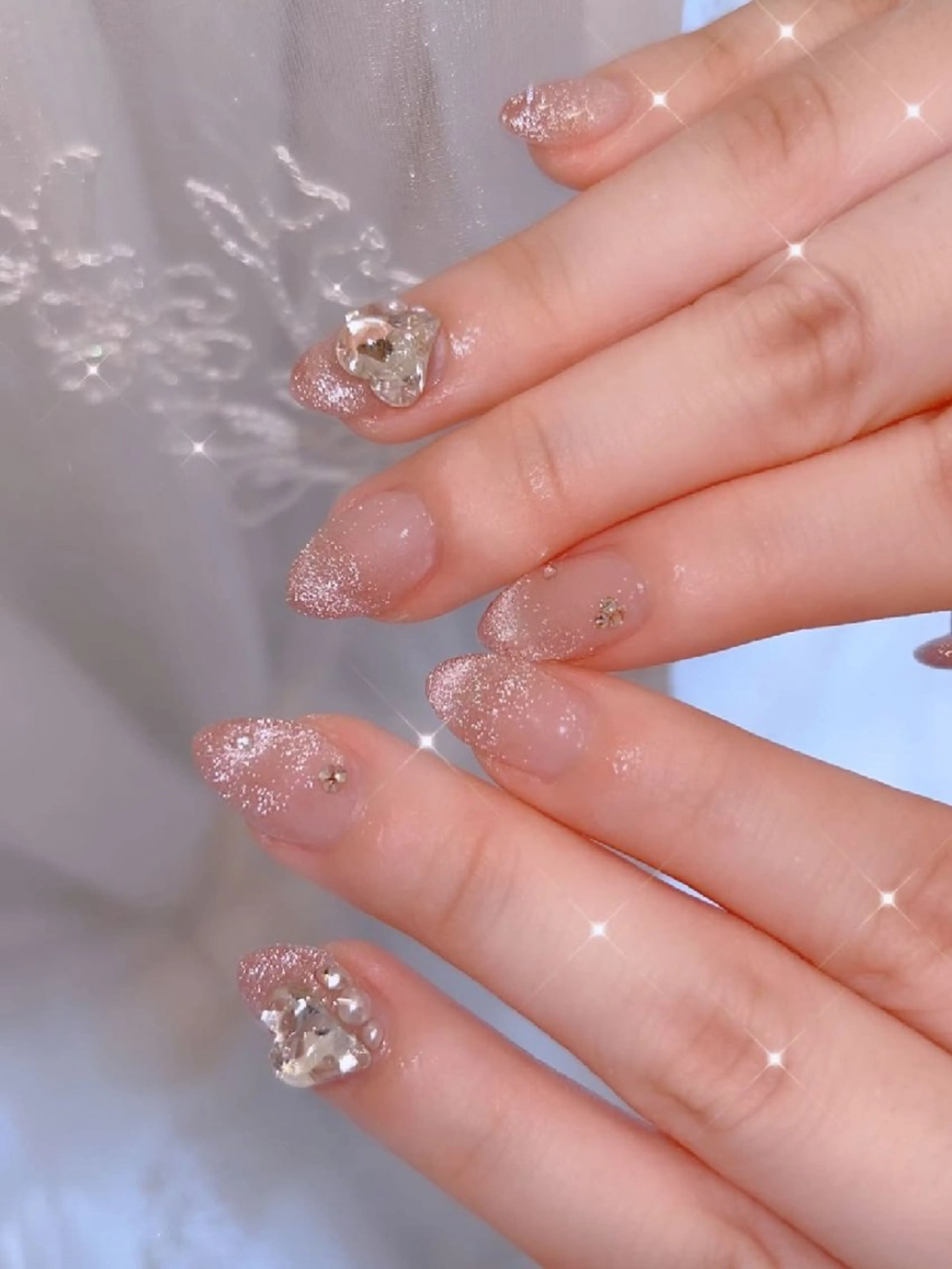 ネイル 長さ出し ジェルネイル 韓国ネイル マグネットネイル ニュアンスネイル ハンドネイル I LOVE ME NAIL.｡.:*♡のネイルデザイン