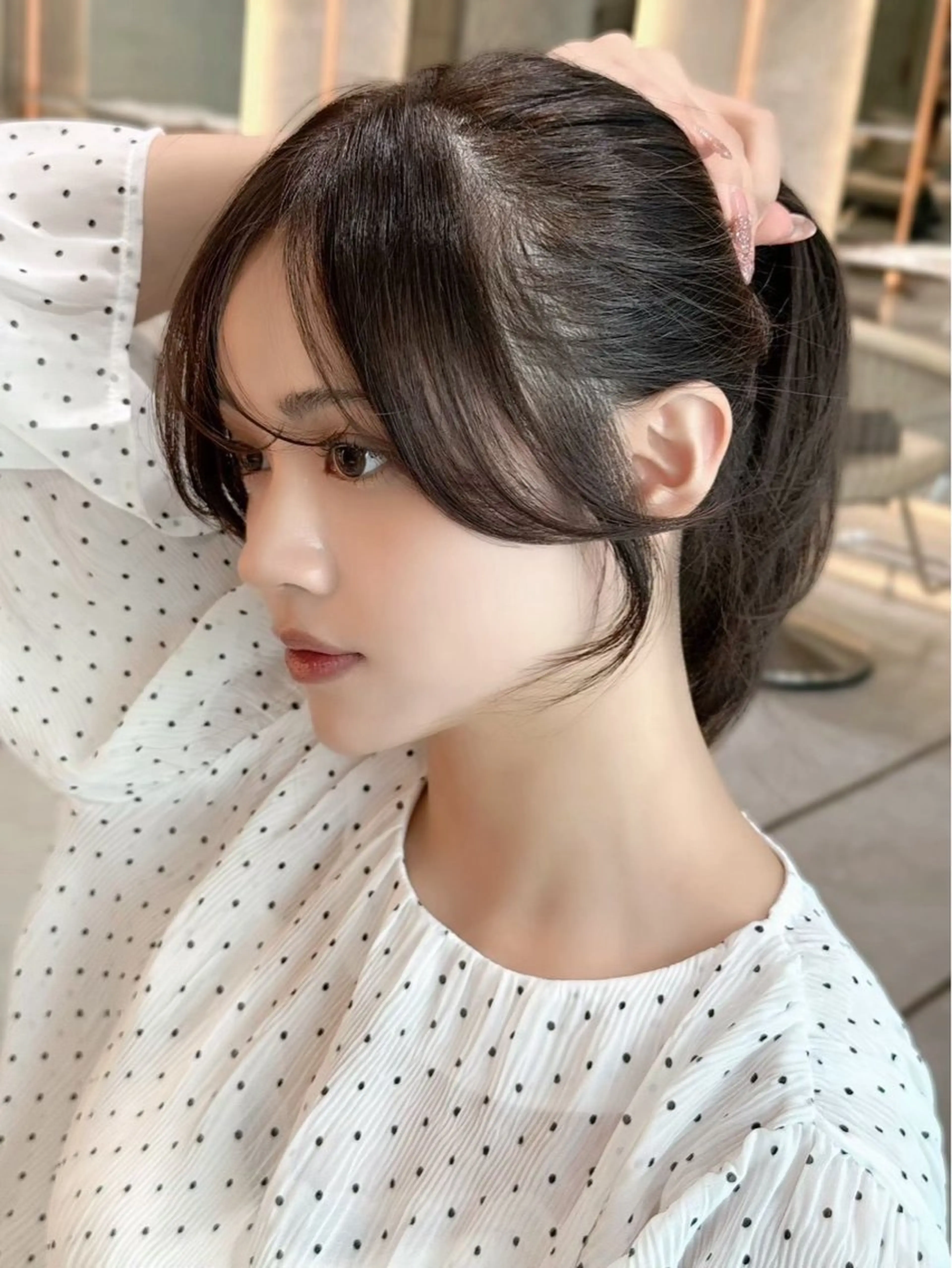 セミロング カット ヘアカラー トリートメント ボブ/縮毛矯正 髪質改善/もえるのヘアスタイル