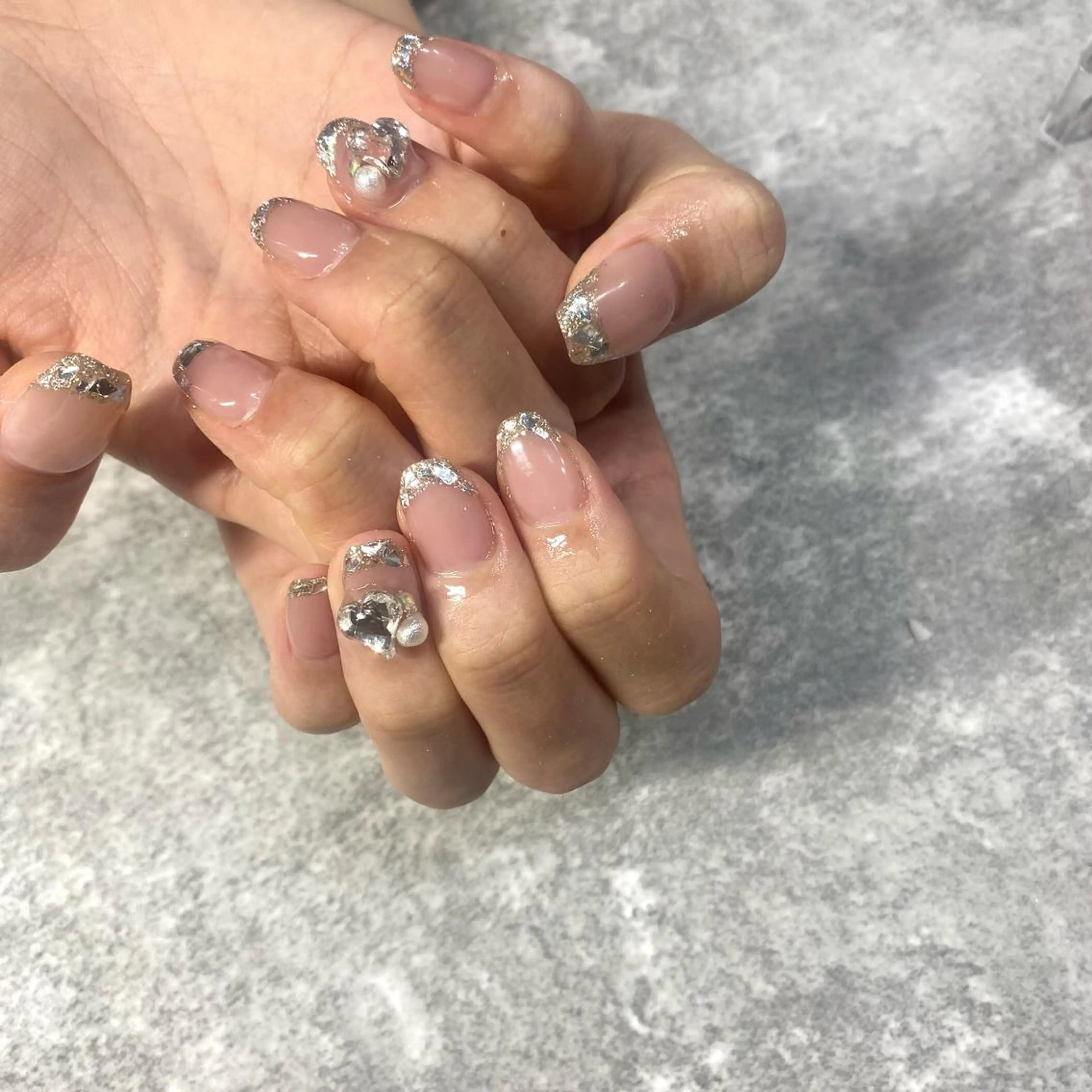 ネイル フレンチネイル ガラスフレンチ ハンドネイル ★Rinail... .のネイルデザイン