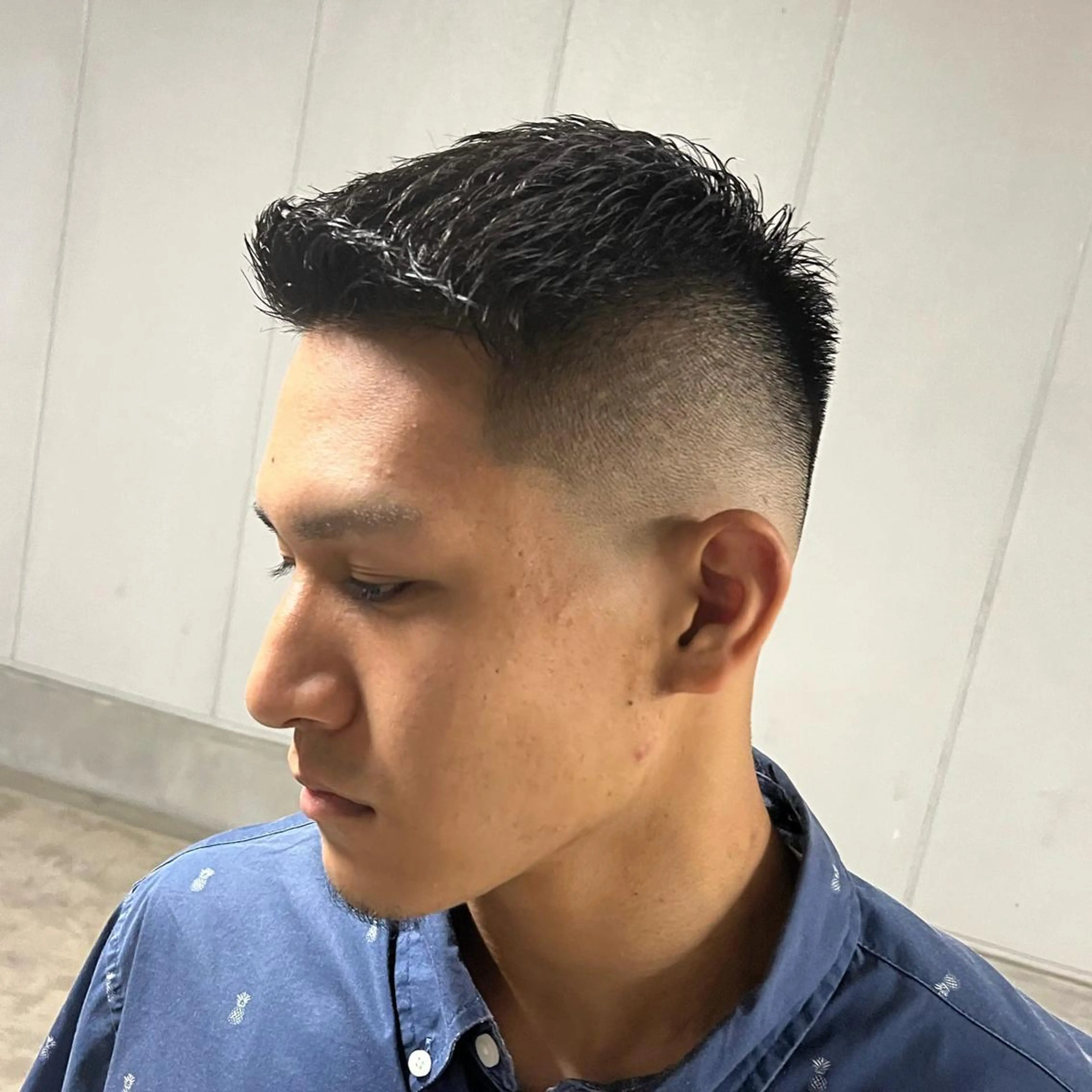 ショート メンズ フェードカット メンズパーマ スキンフェード スペインカール カット 立川/メンズパーマ 厚進太郎のヘアスタイル