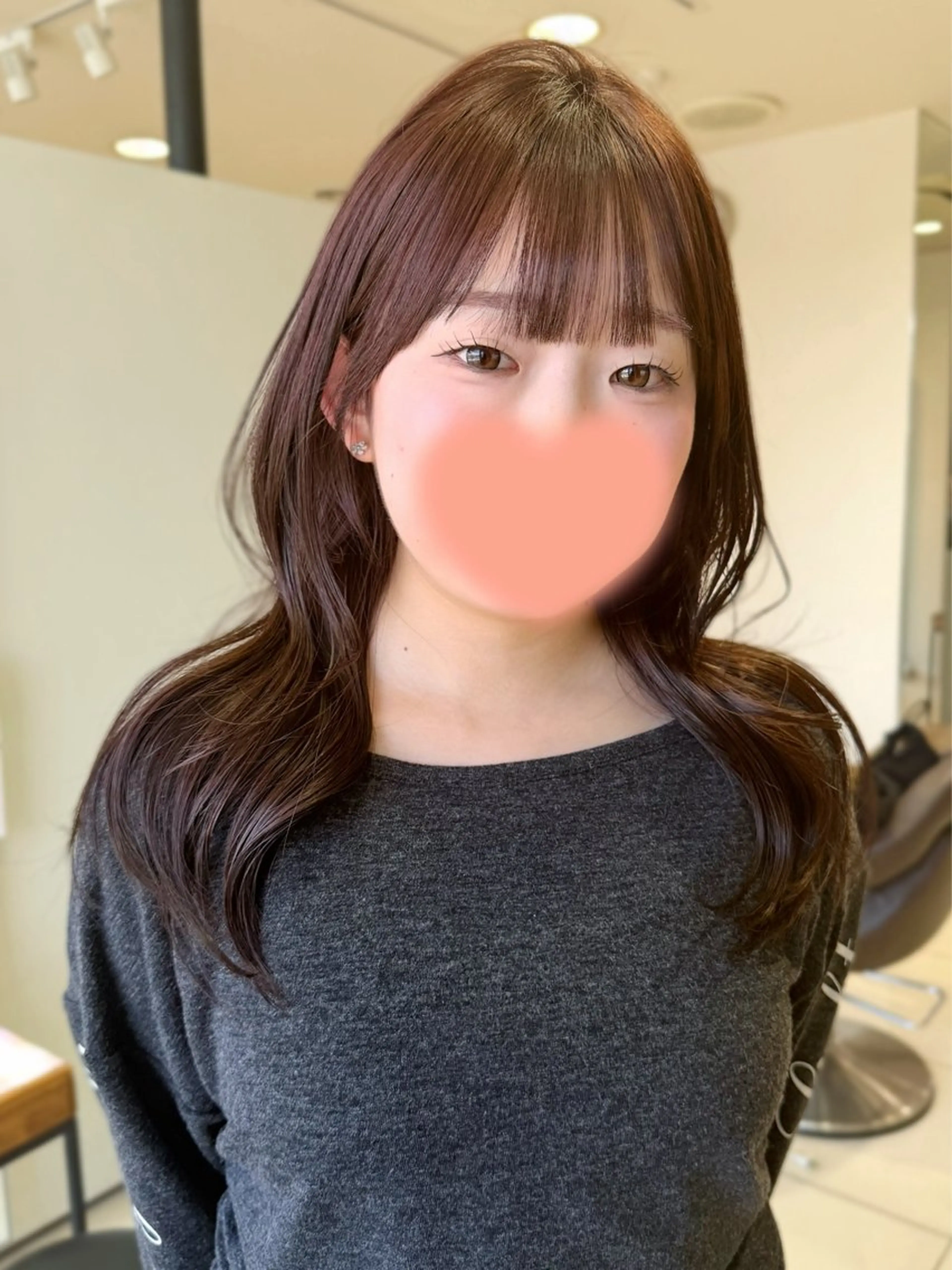 セミロング くびれヘア 顔まわりレイヤー レイヤーカット 暖色/レイヤーカット /艶髪/髪質改善/のマツエク・マツパデザイン
