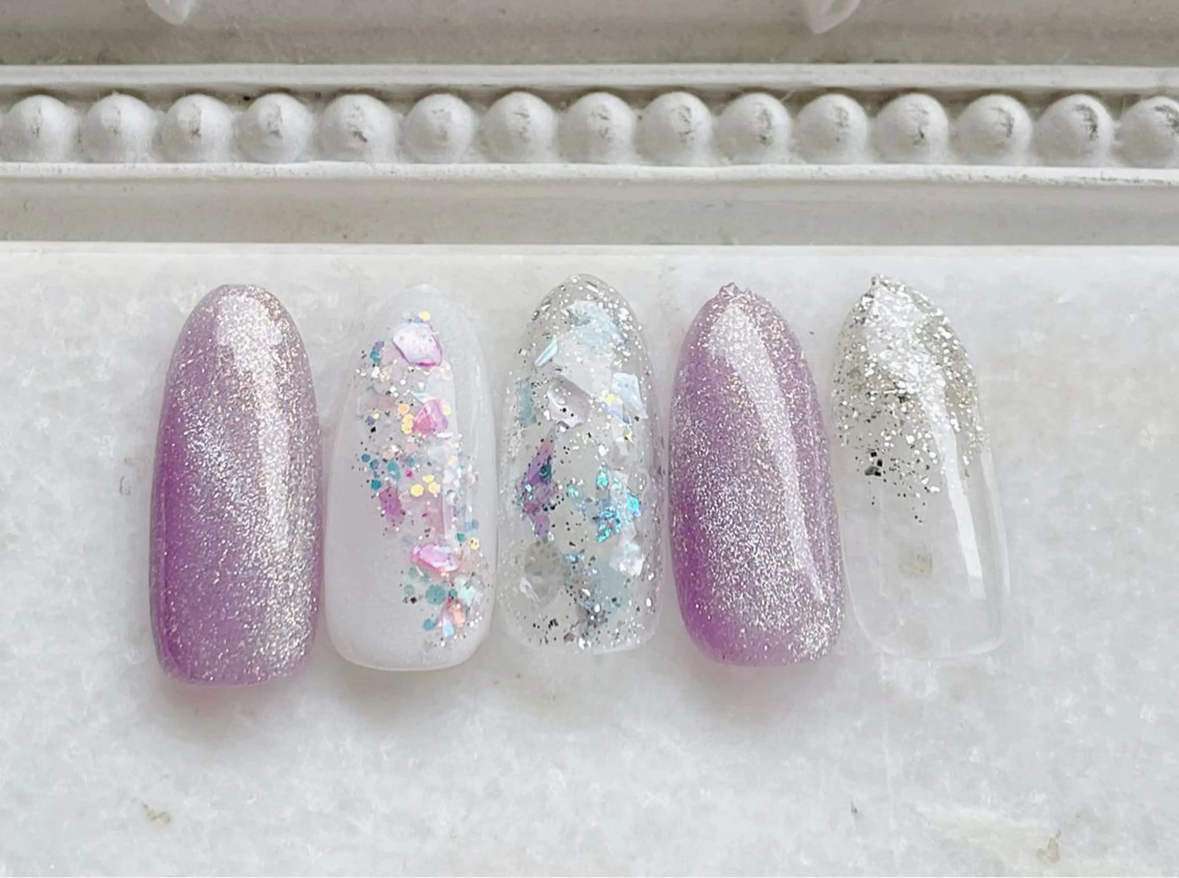 ネイル ジェルネイル キラキラネイル マグネットネイル パラジェル ハンドネイル Satomi  のネイルデザイン