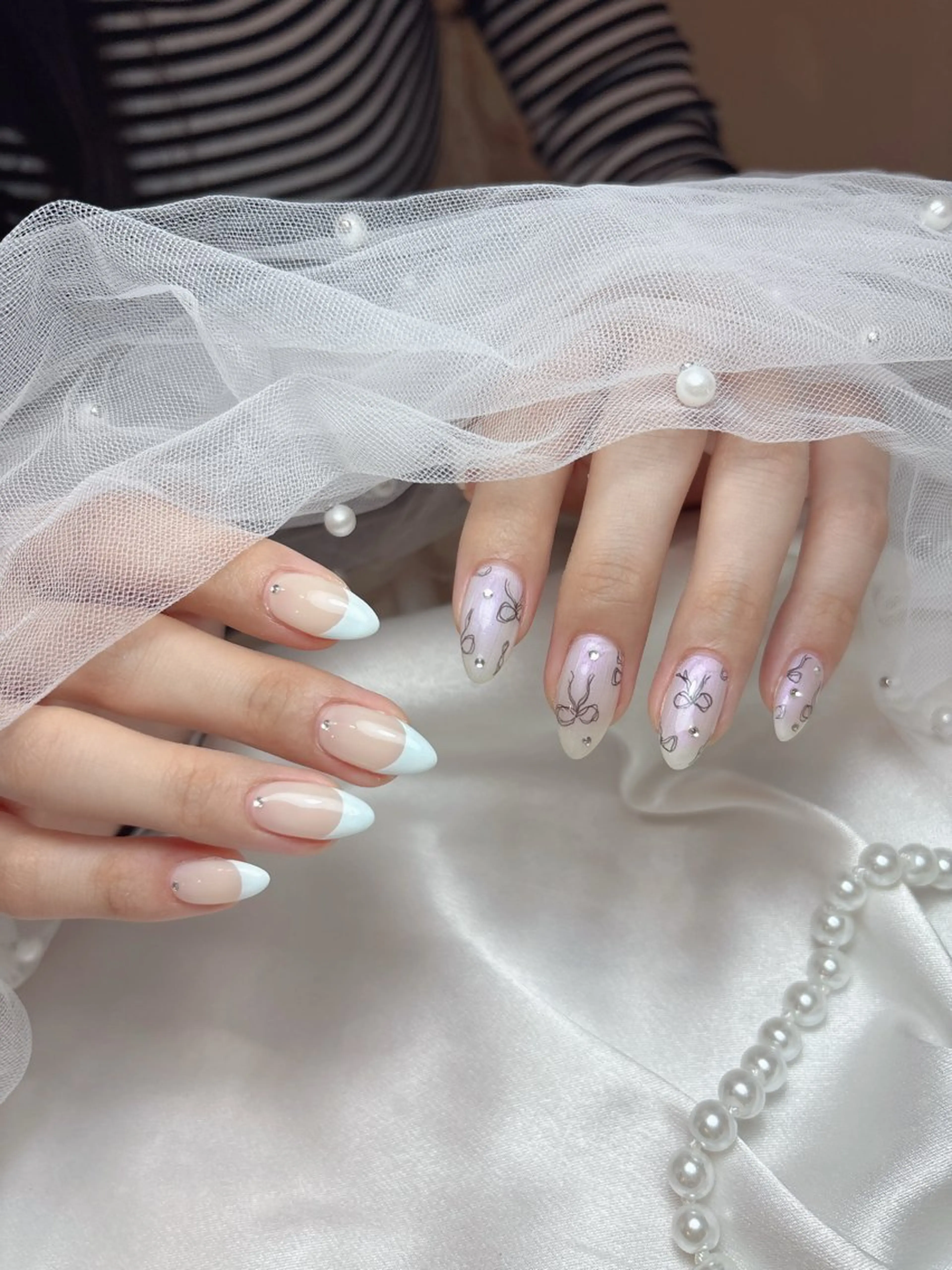 ネイル フットネイル フレンチネイル ジェルネイル ガーリー グラデーション ハンドネイル D.d Nail Moeのネイルデザイン