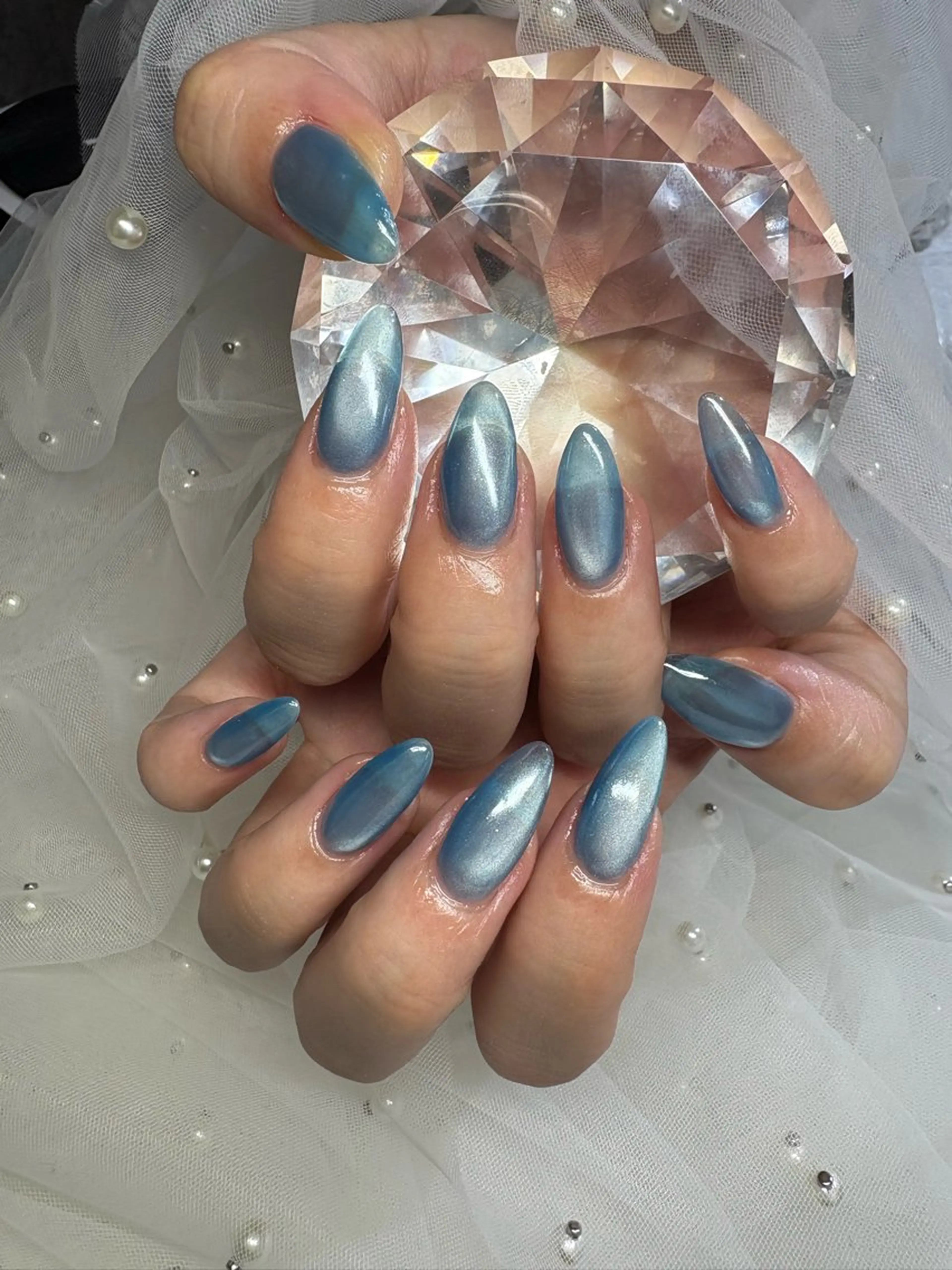 オフなし☆ジェル:うるうる艶々♪マグネットネイルの写真