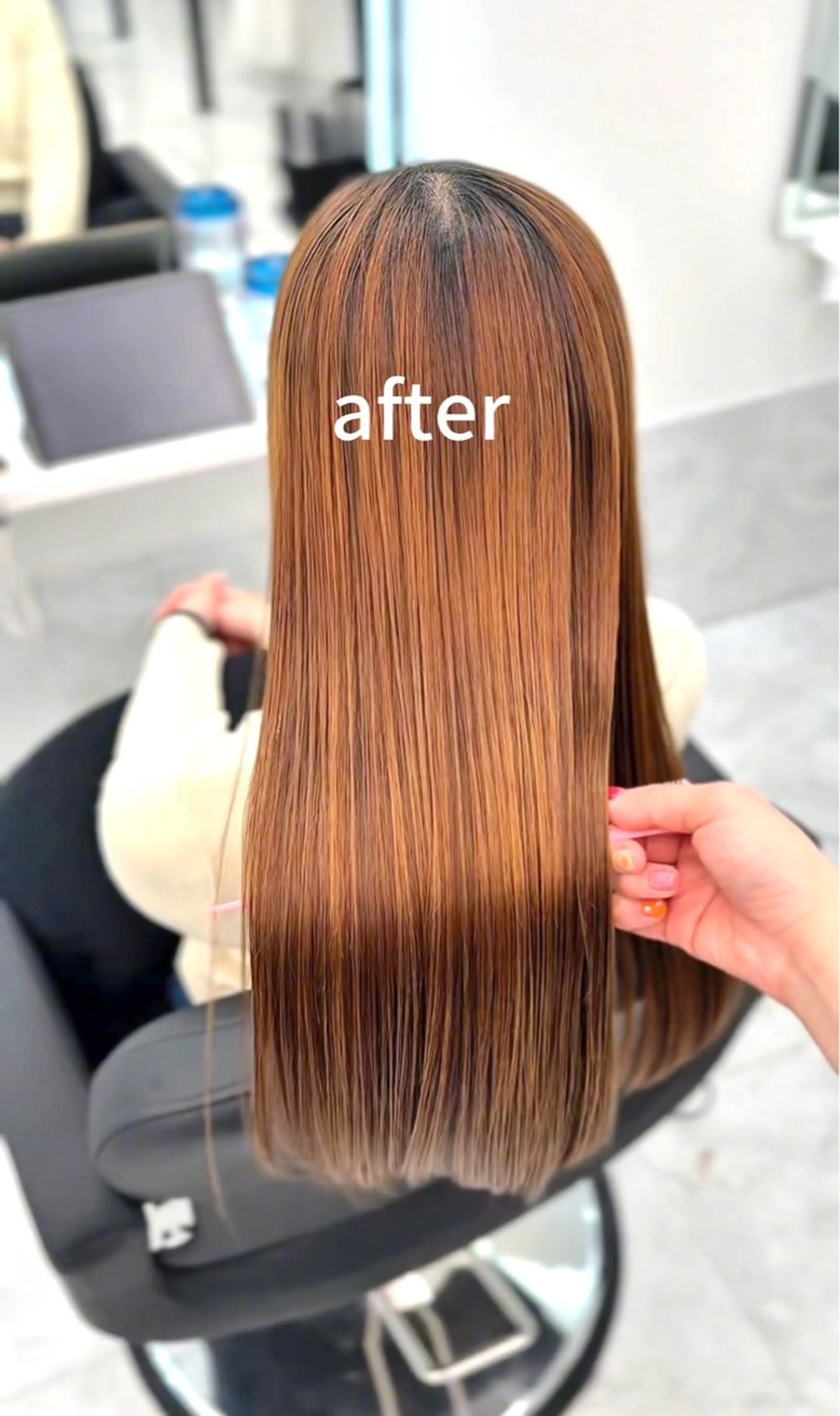 ロング カット 縮毛矯正 トリートメント miku 🍑髪質改善サロンのヘアスタイル