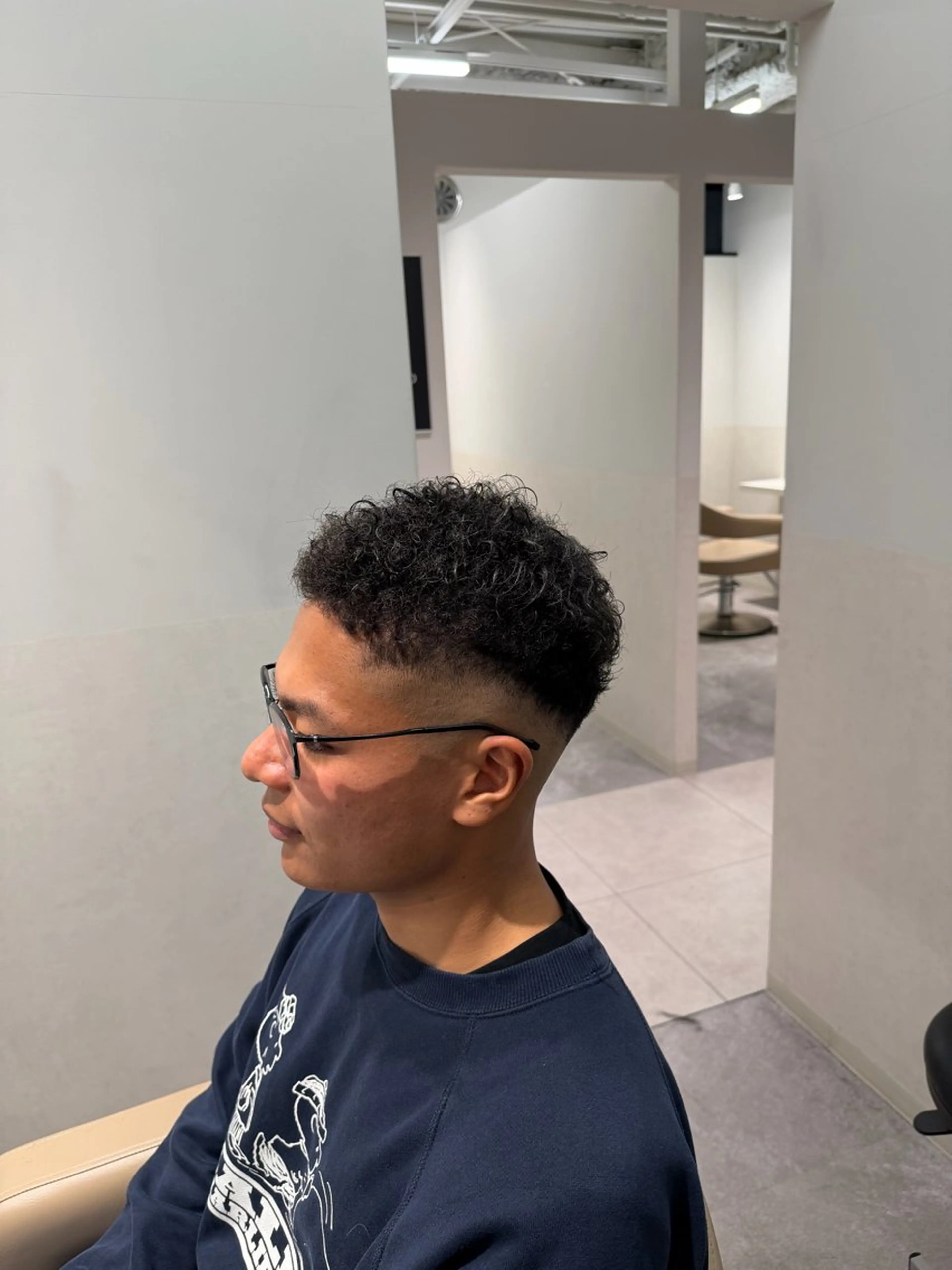 ショート パーマ メンズ フェードカット カット 下北沢／メンズ/ メンズパーマ/優樹のヘアスタイル