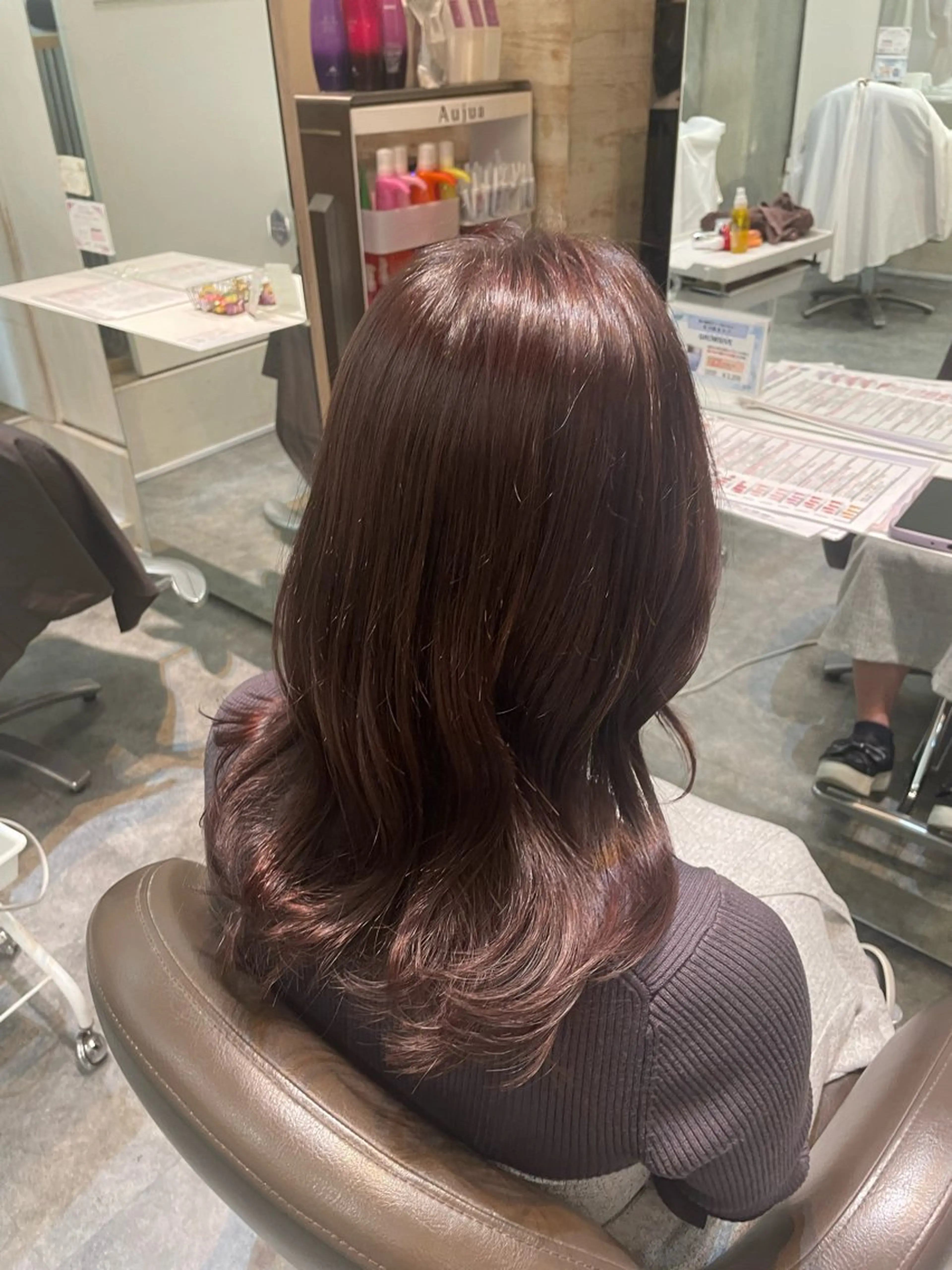 カラー ラベンダーカラー ピンクカラー ピンクラベンダー ヘアカラー トリートメント 松川 莉子のヘアスタイル