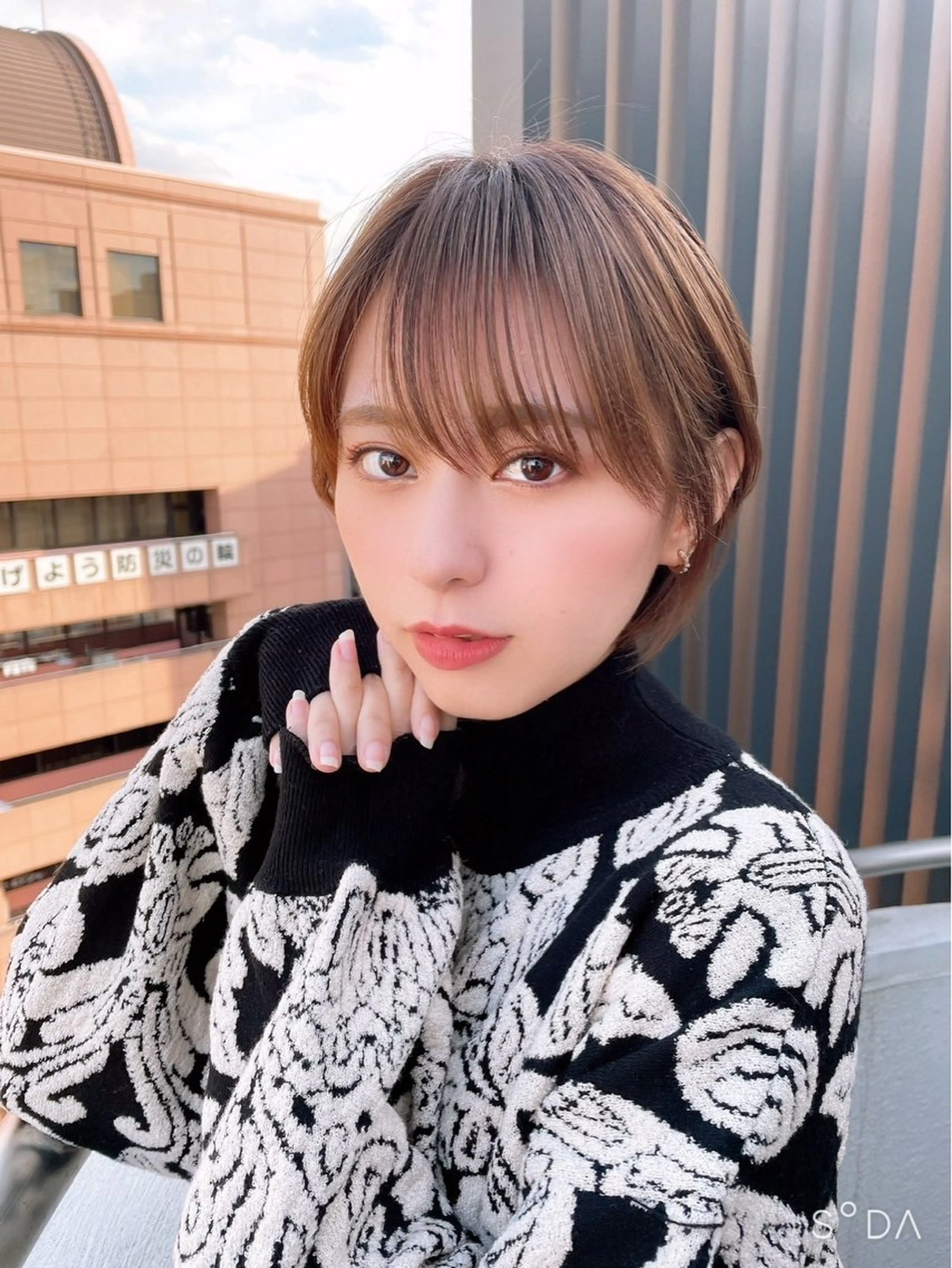 ショート 縮毛矯正/レイヤー 韓国/顔まわり/夢音のヘアスタイル